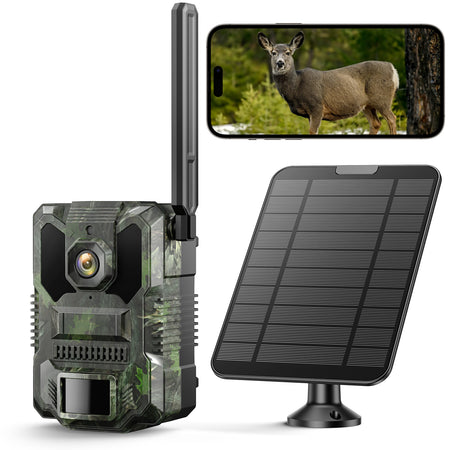 Campark TC36 Wildkamera, mobile Live-Streaming-Wildkameras mit 940nm Infrarotlicht und 10-fachem Digitalzoom