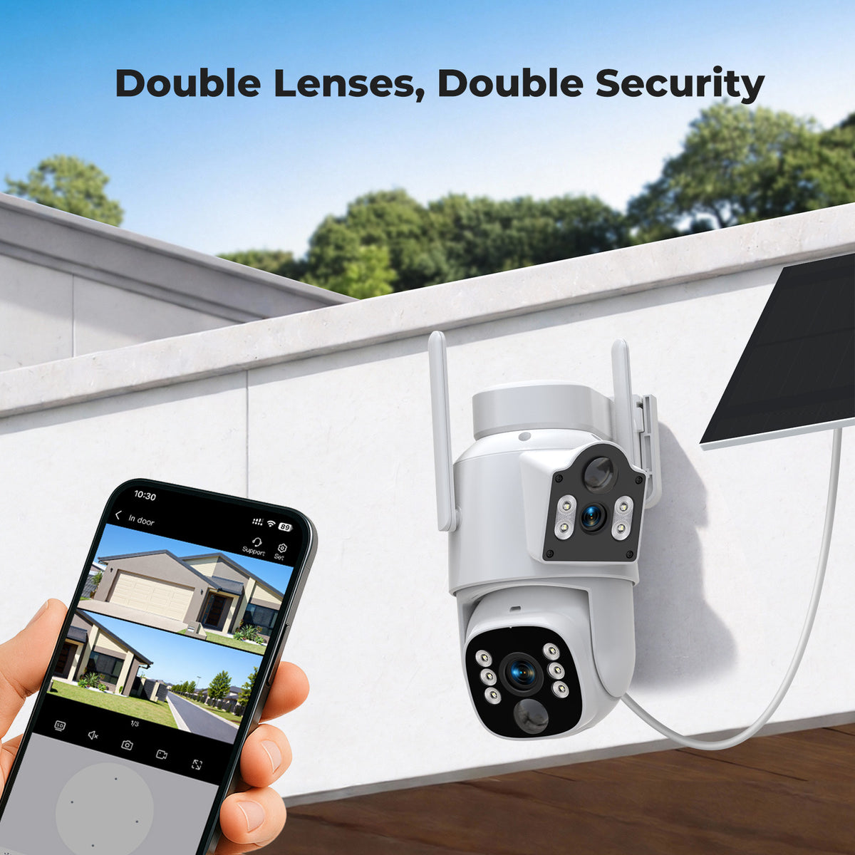 Campark SC56 Solar Dual-Lens PTZ Security Camera System – 360