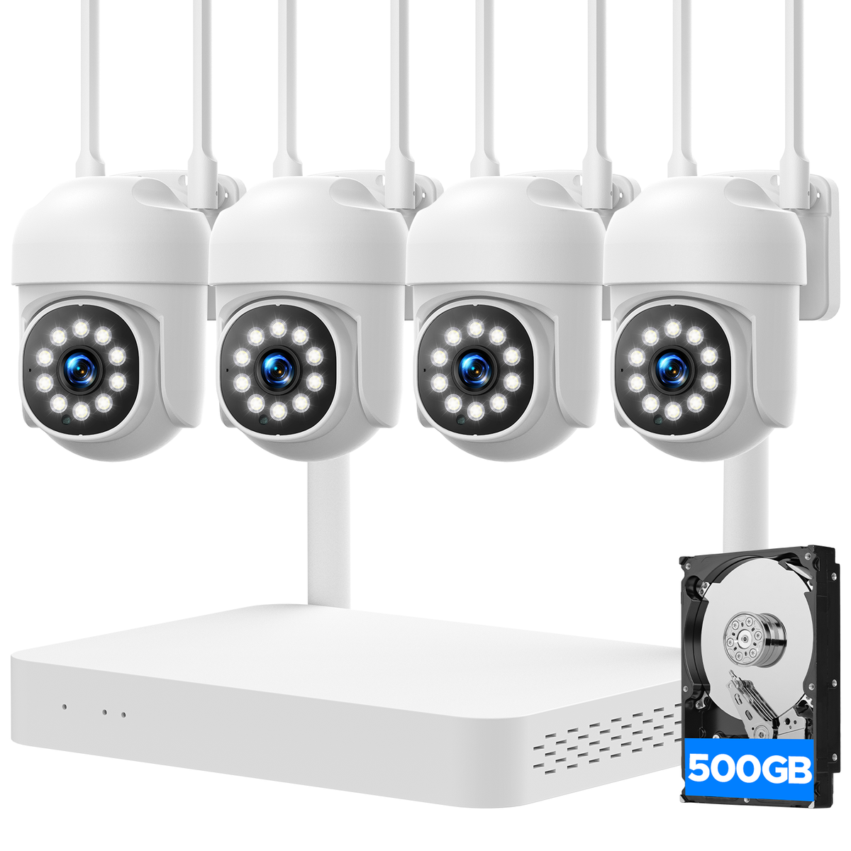 Campark SC53 Wireless Security Camera System with 500GB HDD, No