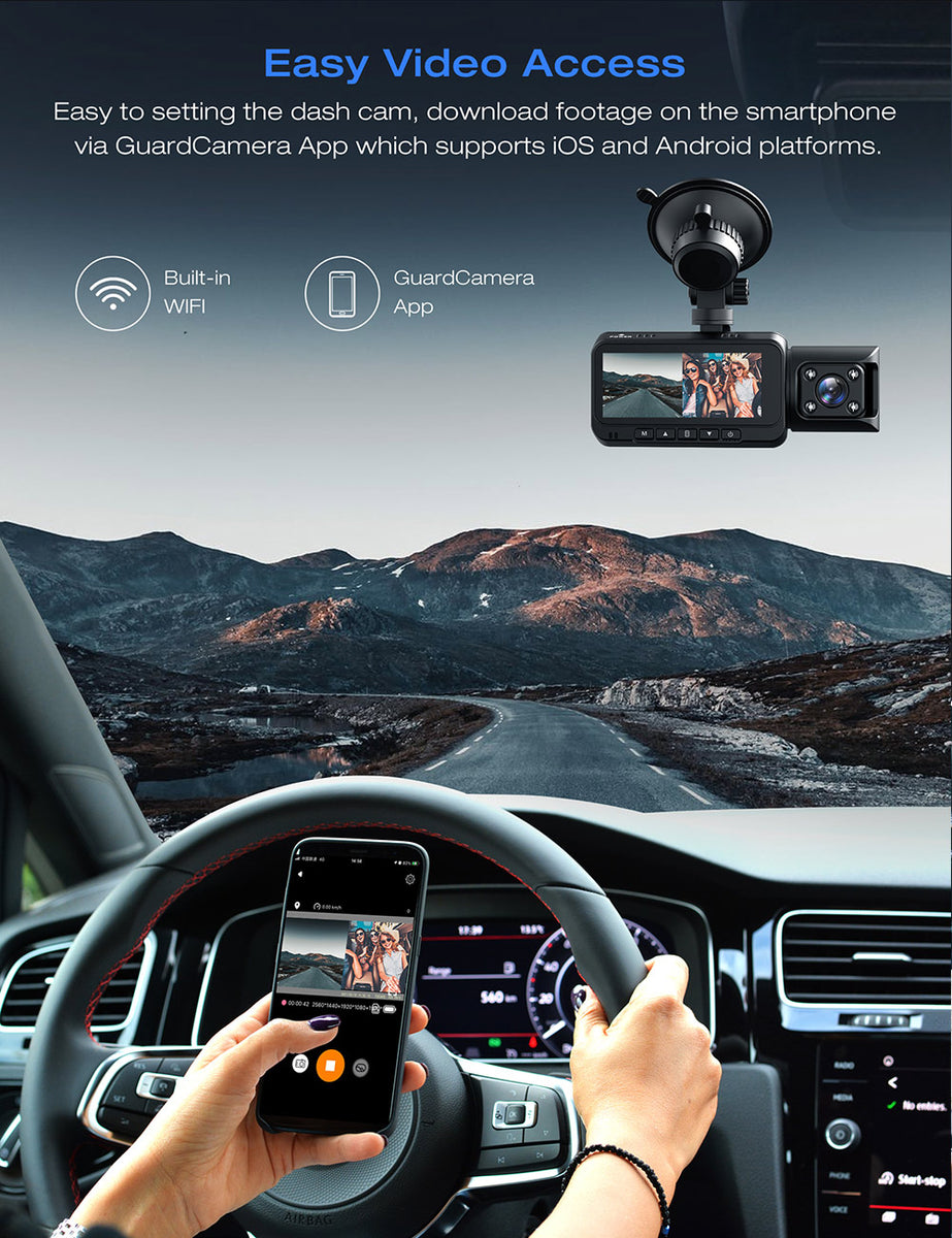 CAMPARK Dash Cam Front Rear, 4K Full HD Dash Camera For Cars, Built-in - Foto 2