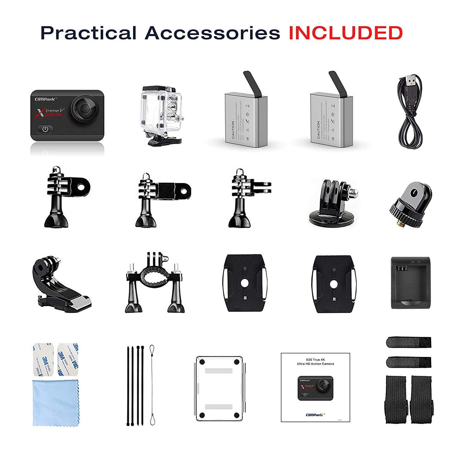 Campark X30 Action Camera Package