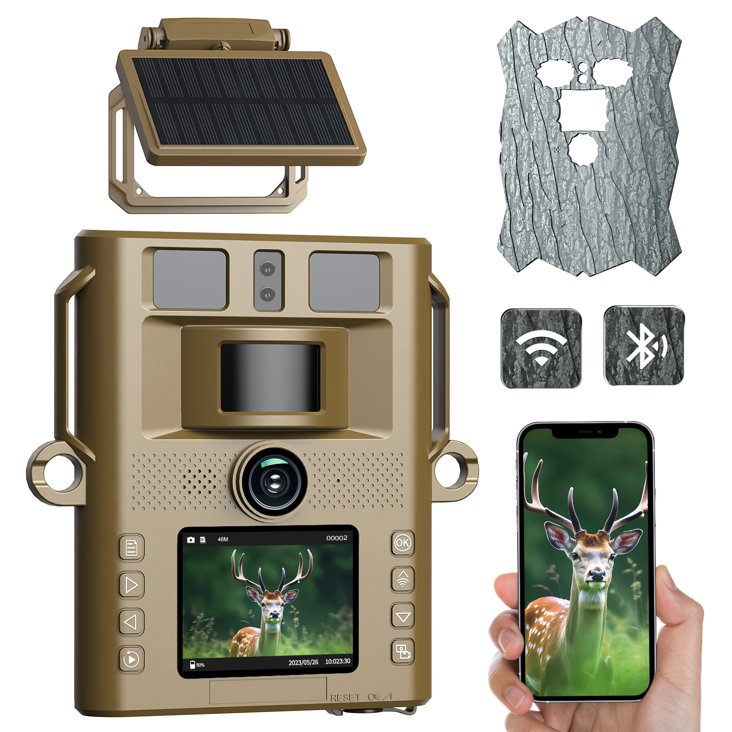 Campark TC21 Trail Camera | 4K 46MP Non-Glow | Solar Power | WiFi ...