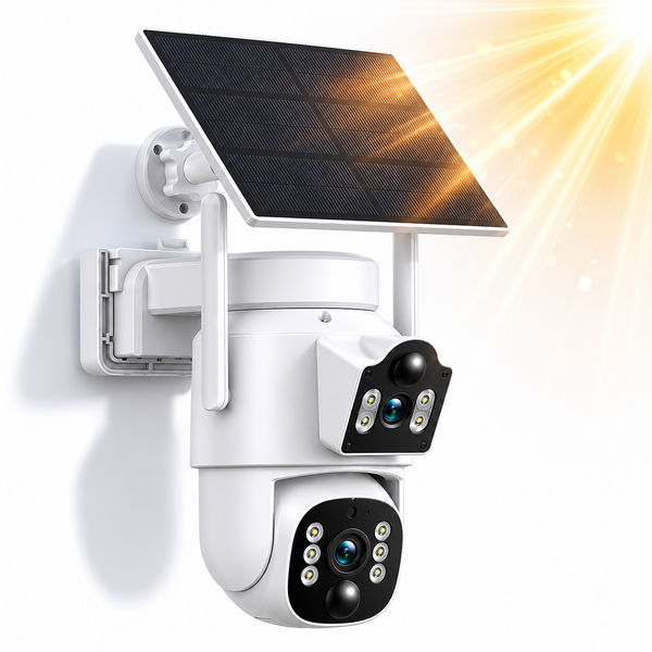 Solar-Powered Dual-Lens Outdoor Wi-Fi Security Camera