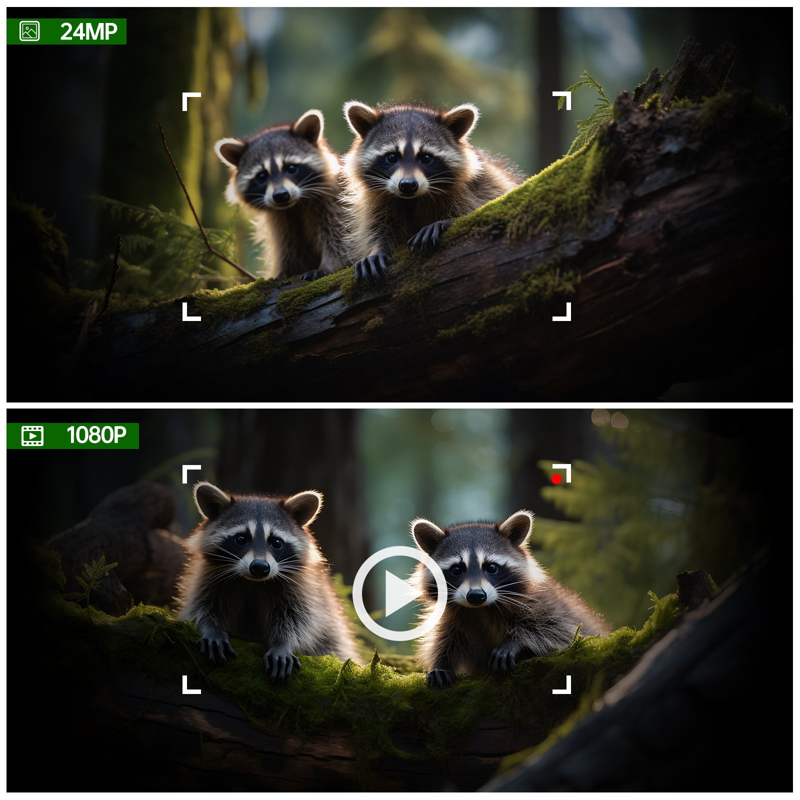 24MP 1080P 2500mAh Built-in Lithium Battery Rechargeable Solar Trail Camera