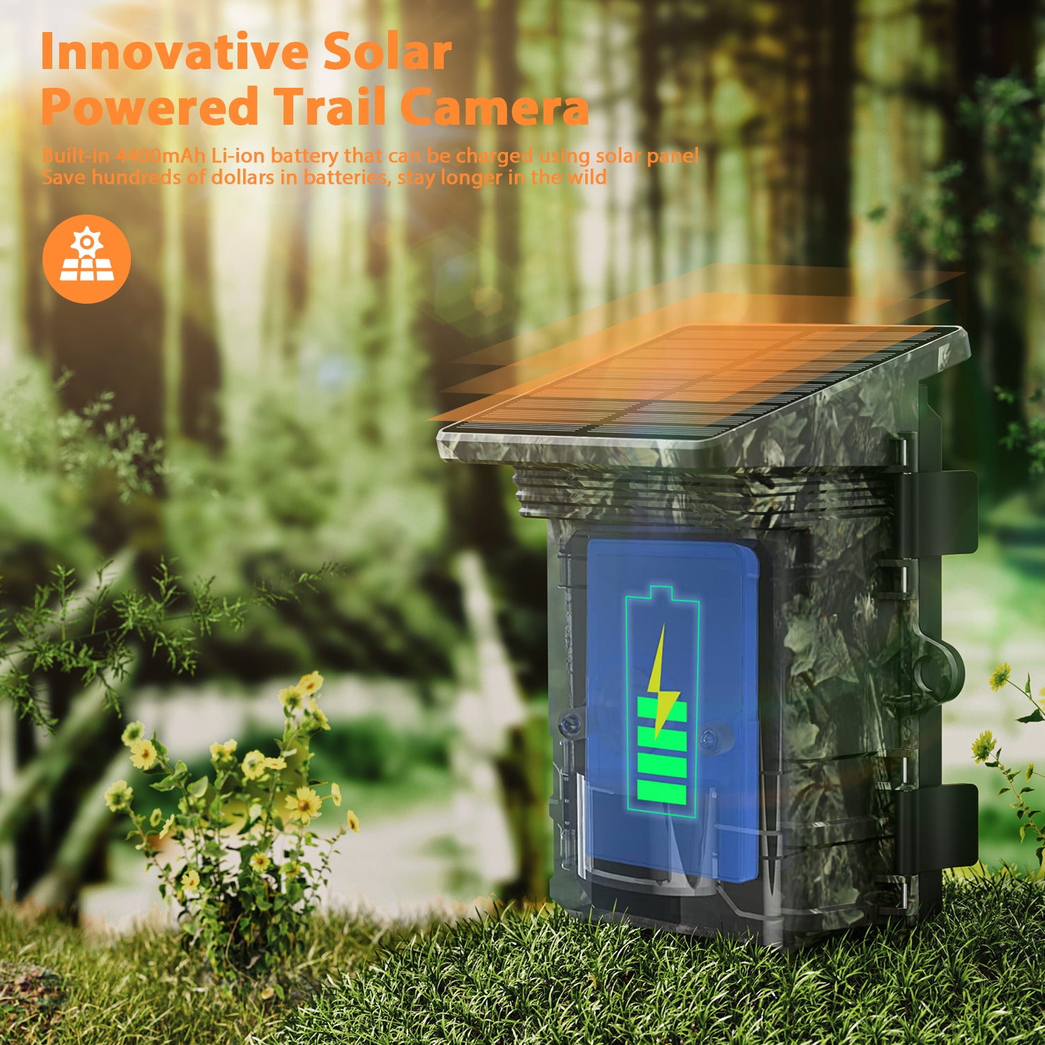  4K 46MP Solar Powered WiFi Bluetooth Trail Camera