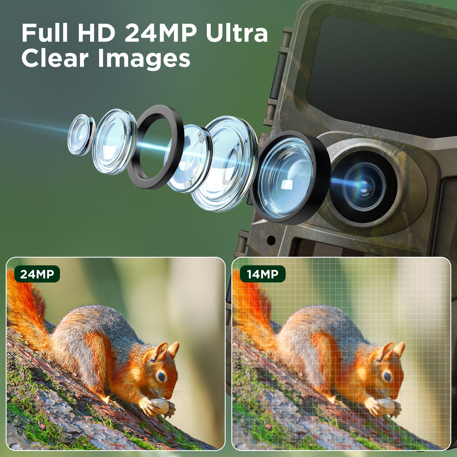 24MP Trail Camera with Night Vision