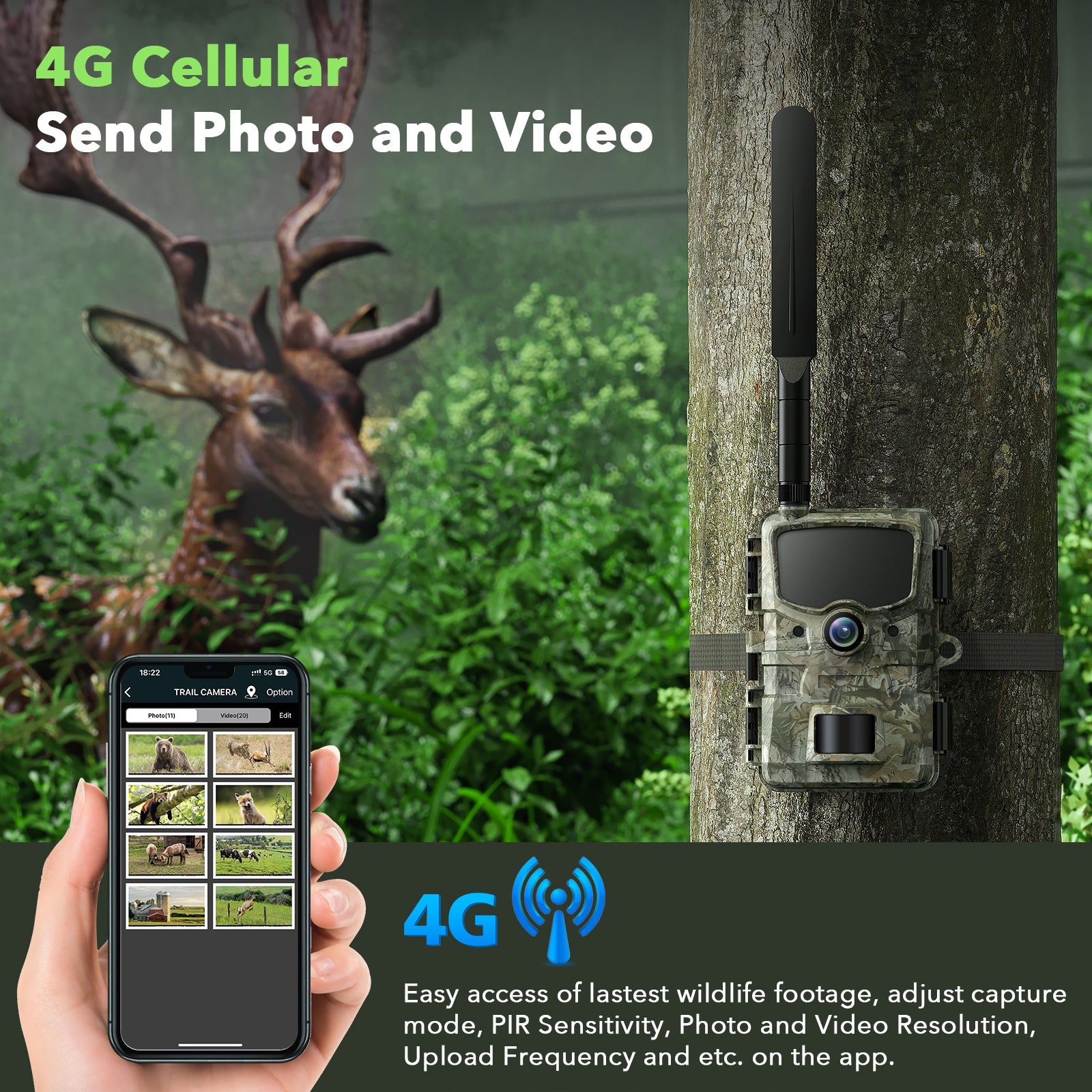 Campark TC20 24MP 1080P LTE Cellular Trail Camera Wireless View