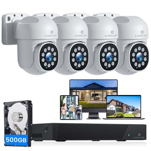 Campark SC36 4K 5MP Security Camera System PTZ Home CCTV POE Camera with 8CH NVR and Motion Tracking, Color Night Vision