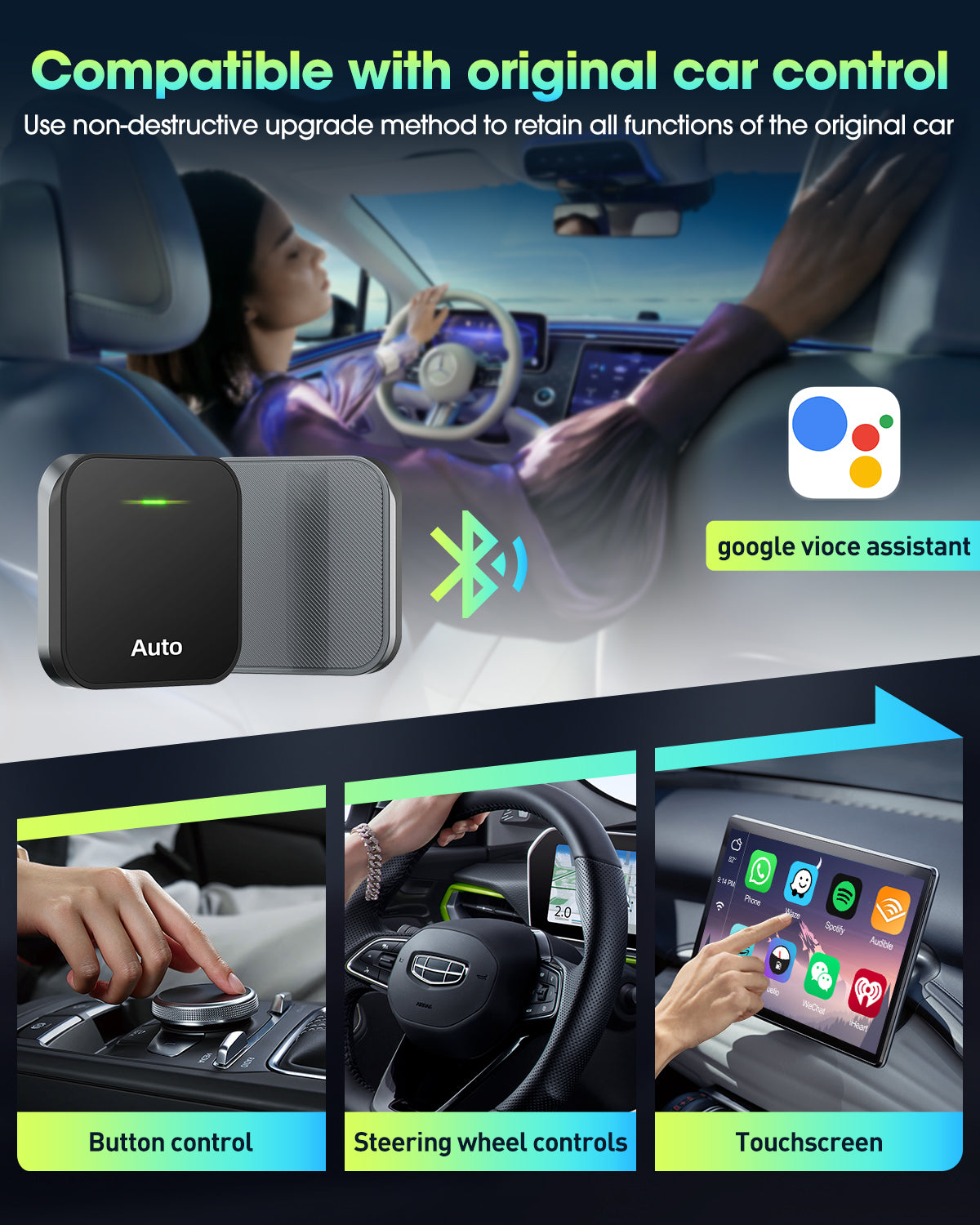 Android Camera Adapter Wireless Android Car Adapter, Plug and Play for OEM Factory Wired Andr ...
