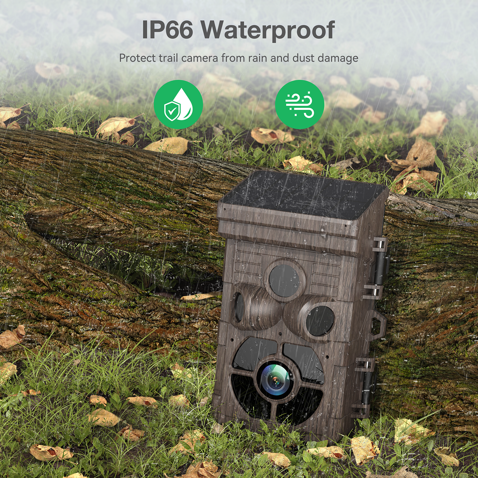 24MP 1080P Trial Camera Solar Powered Integrated Game Camera with Night Vision