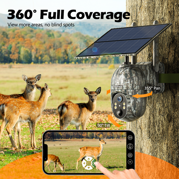 Campark TC27 4G LTE Cellular Trail Camera 2K Wireless Solar Powered Cam with Instant Alert and Color Night Vision