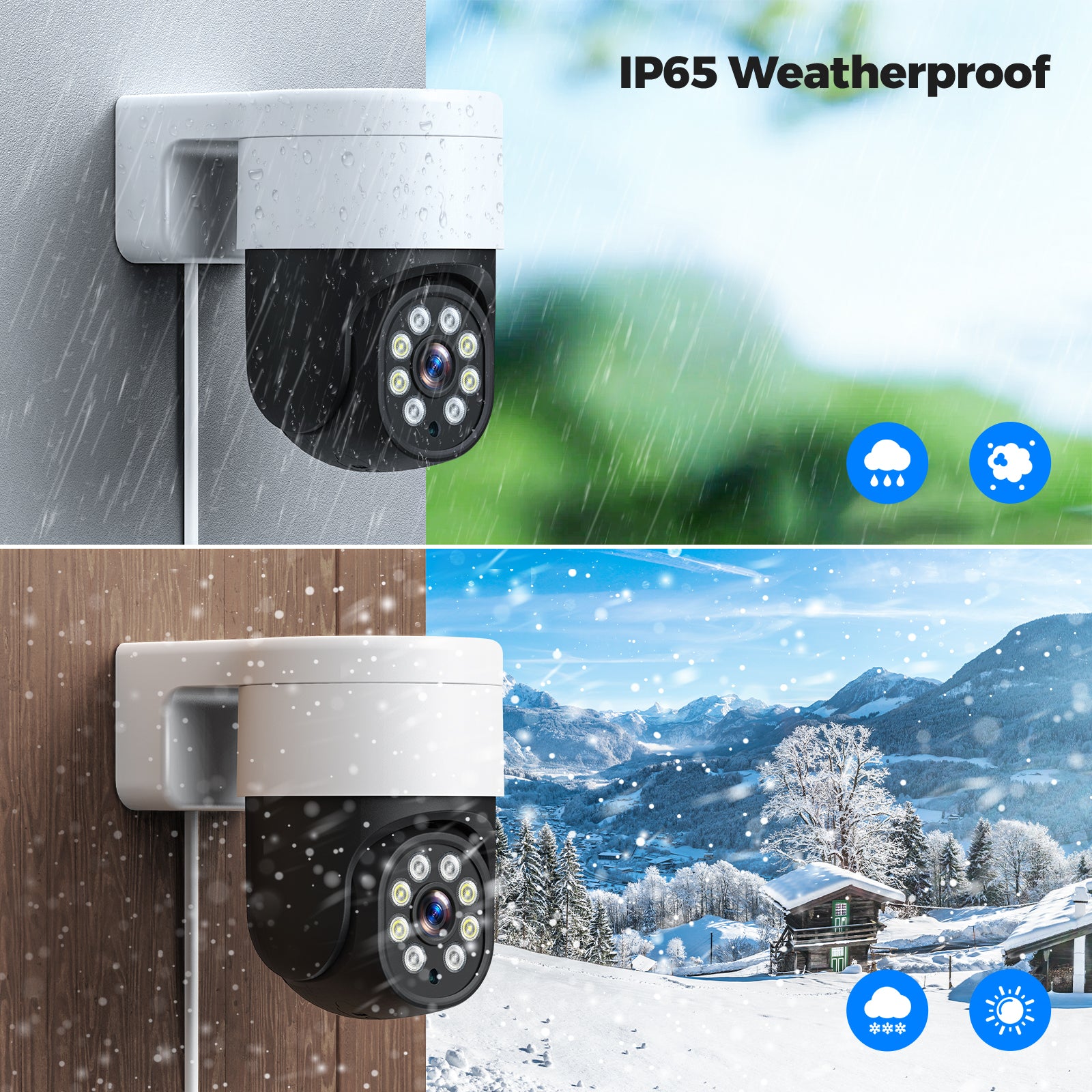 4K PoE Security Camera System 8MP Wired Outdoor PoE IP Cam with 2-Way Audio, Color Night Vision, Spotlight& Siren and Motion Tracking