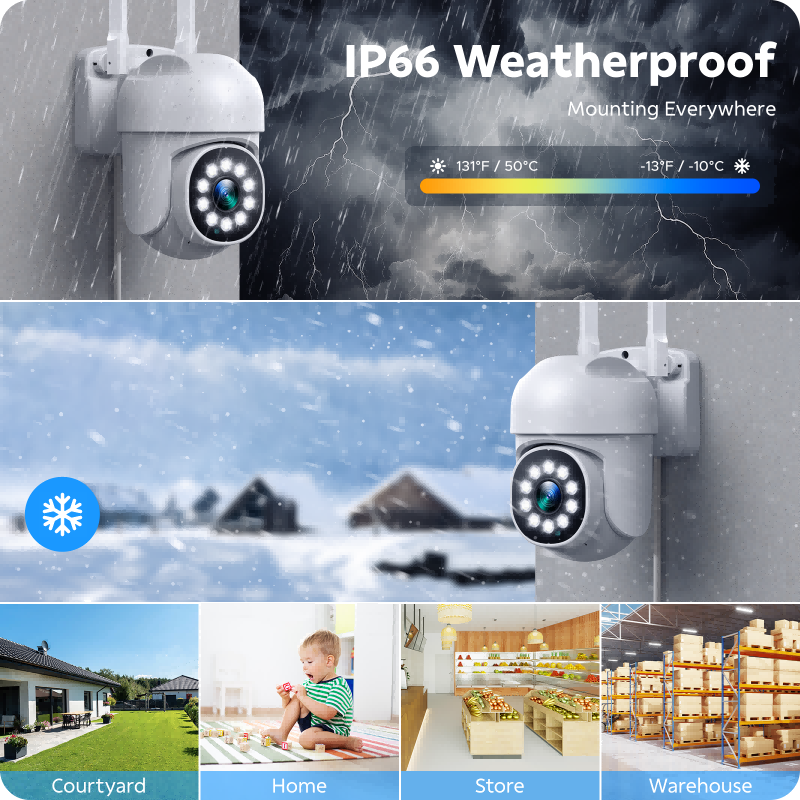 SC54 Wireless Security Camera System, NVR Surveillance Kit, Up to 16CH NVR PTZ, Free 500GB Storage