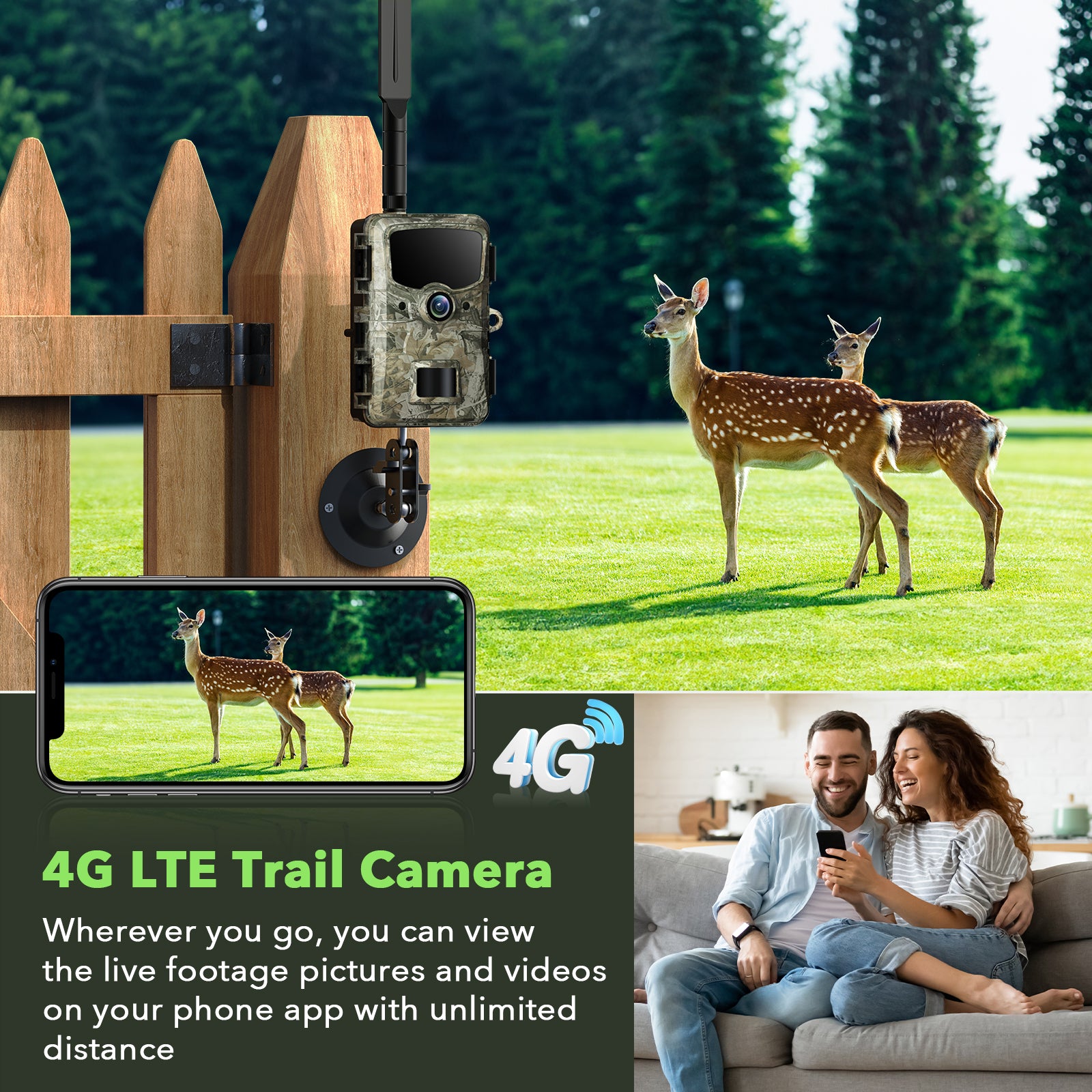  4G LTE Cellular Trail Camera Wireless View Outdoor Game Camera
