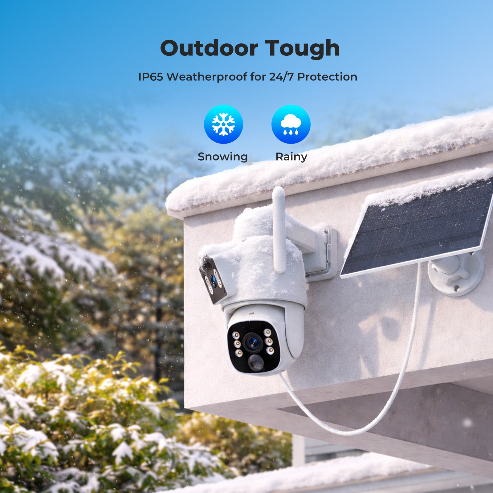 Campark SC56 Solar Dual-Lens PTZ Security Camera System – 360° Coverage, 2K Color Night Vision, No Monthly Fees