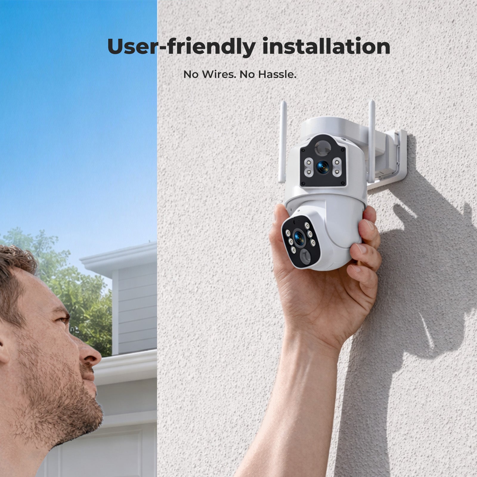 Campark SC56 Solar Dual-Lens PTZ Security Camera System – 360° Coverage, 2K Color Night Vision, No Monthly Fees