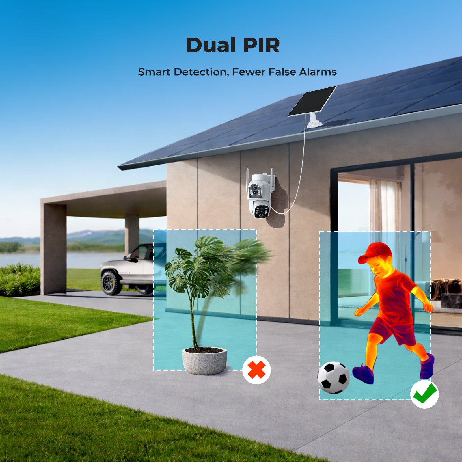 Campark SC56 Solar Dual-Lens PTZ Security Camera System – 360° Coverage, 2K Color Night Vision, No Monthly Fees