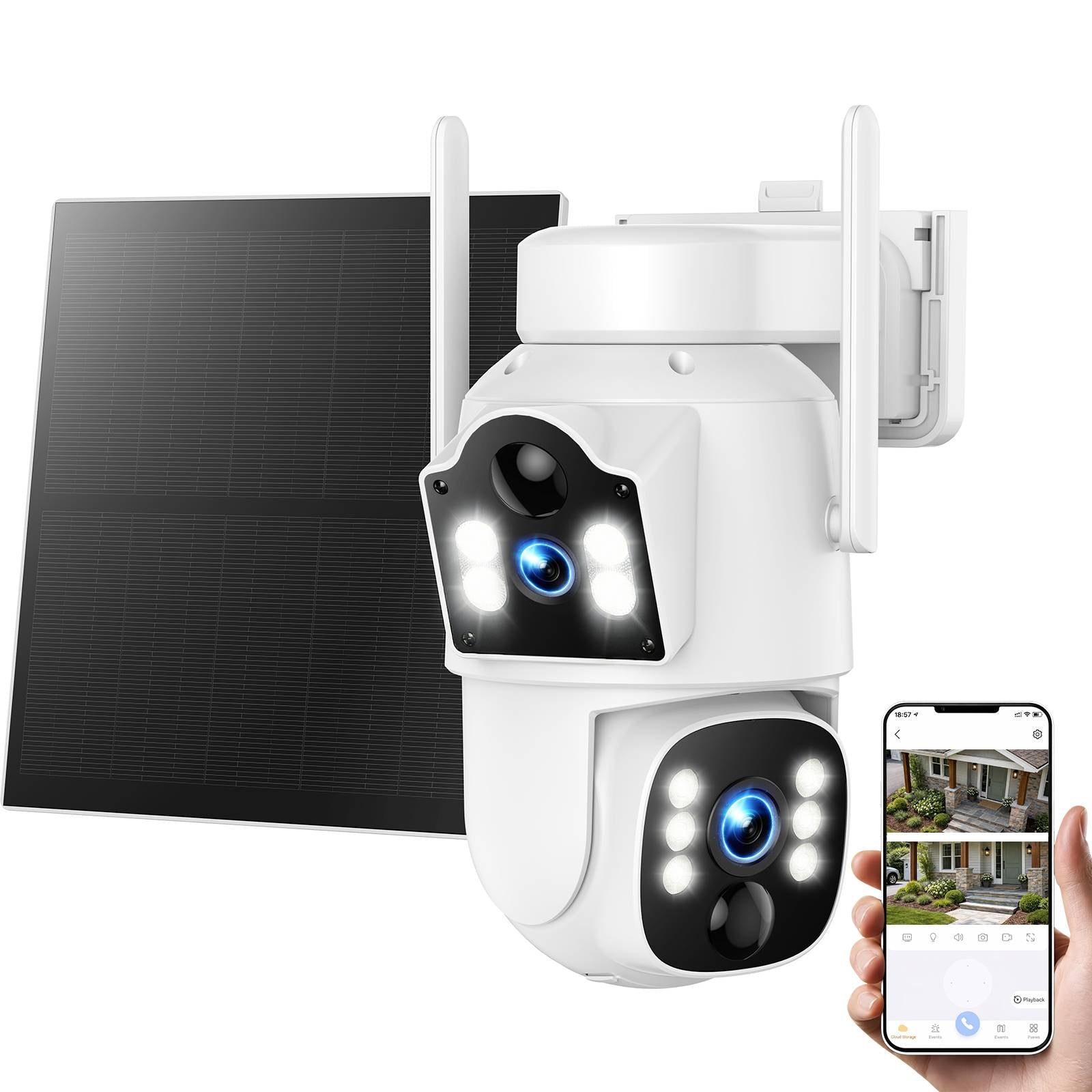2K Dual-Lens 4G LTE Cellular PTZ Security Camera