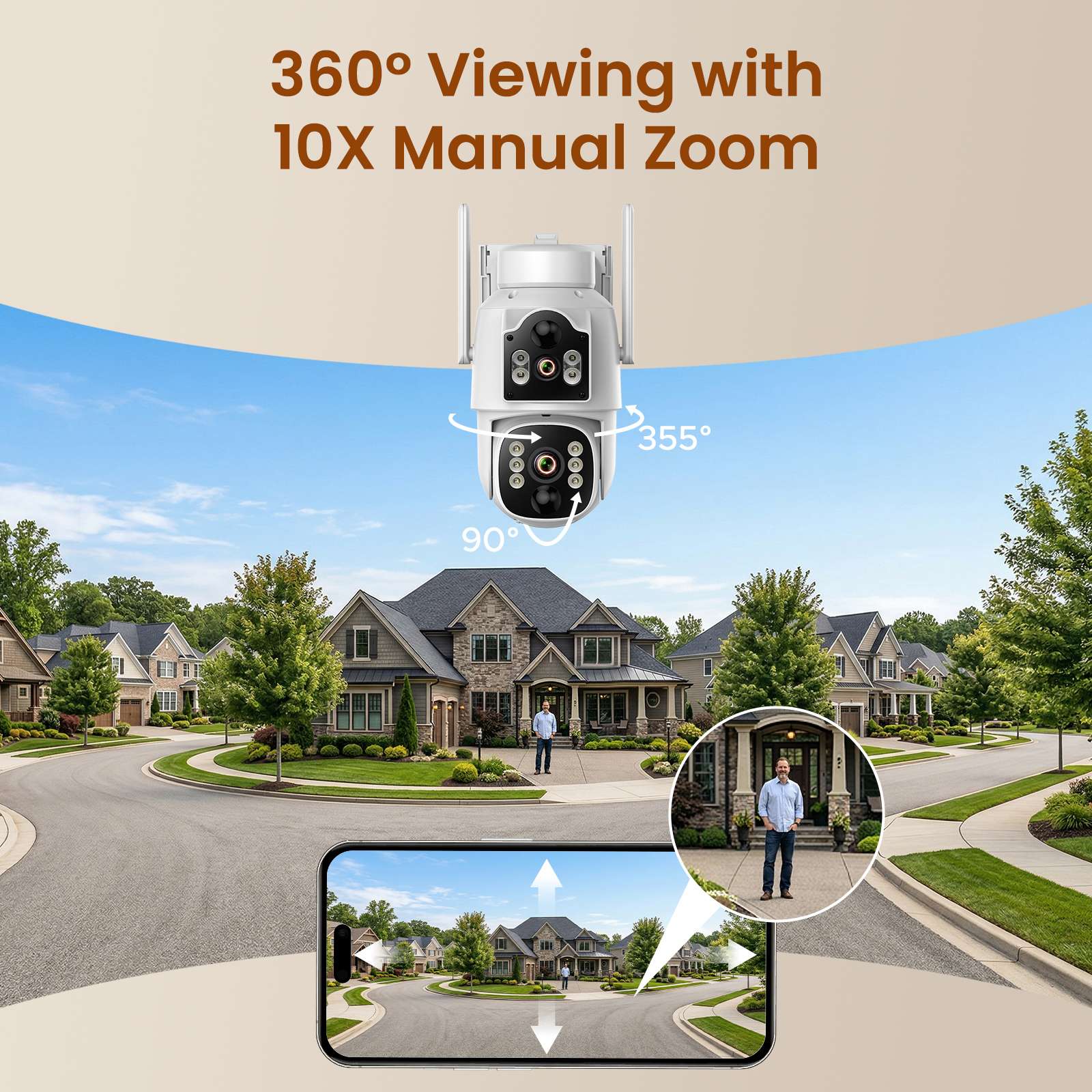 2K Dual-Lens 4G LTE Cellular PTZ Security Camera
