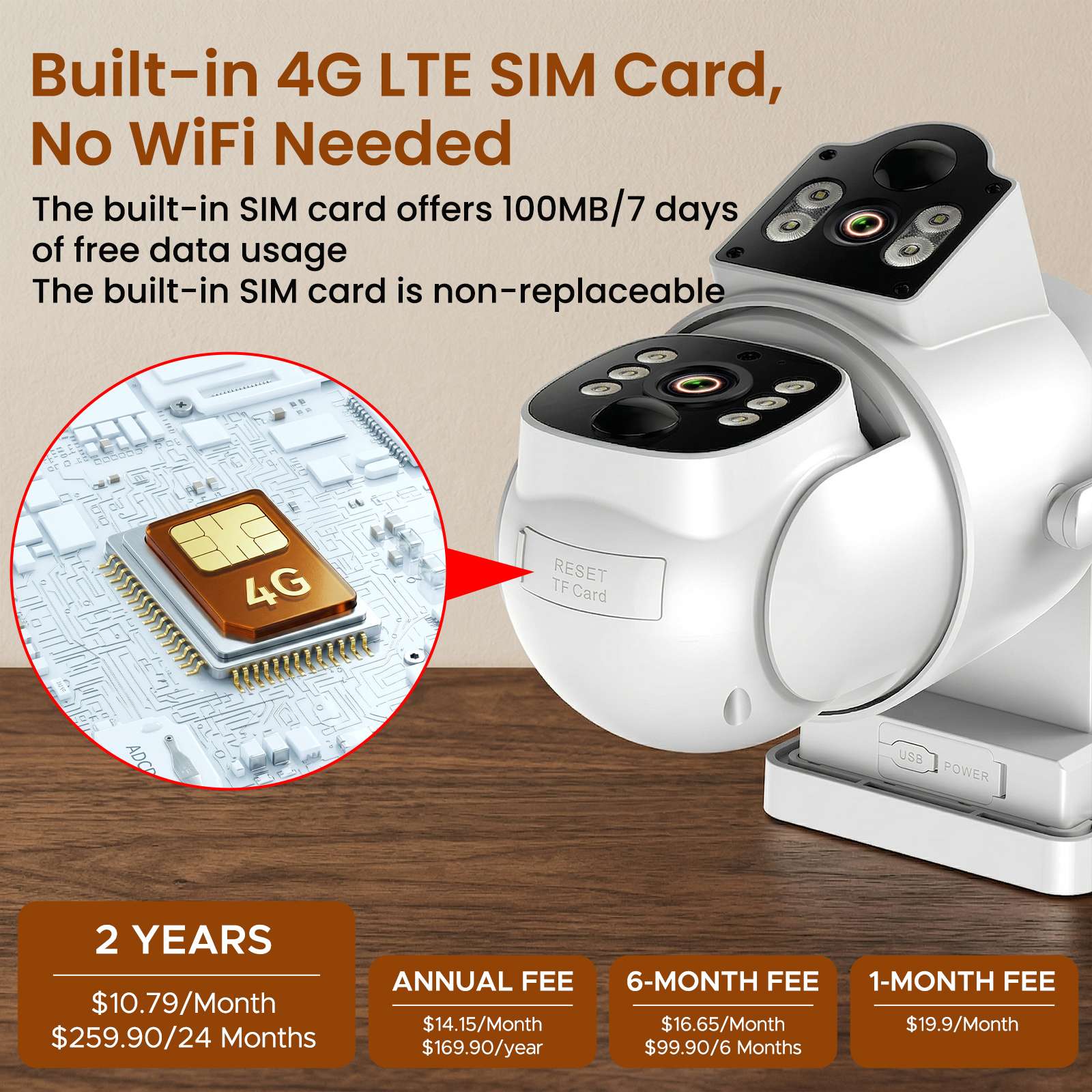 2K Dual-Lens 4G LTE Cellular PTZ Security Camera