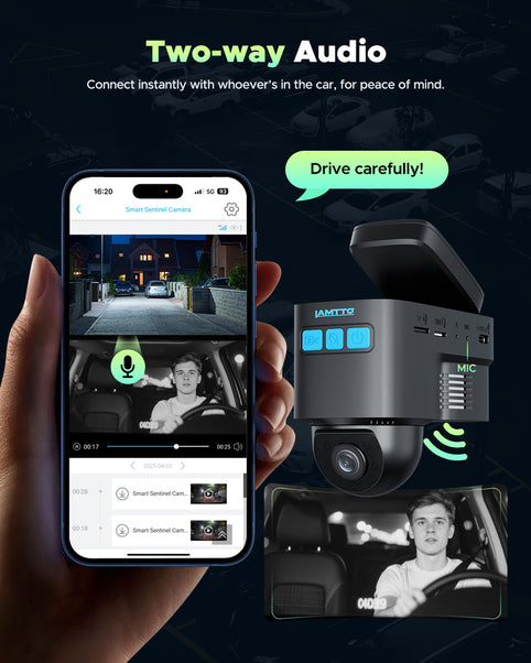 4G LTE Cellular Dash Cam, Remote Live-View & Location Event Video Alarm & Cloud Storage Car Security Camera