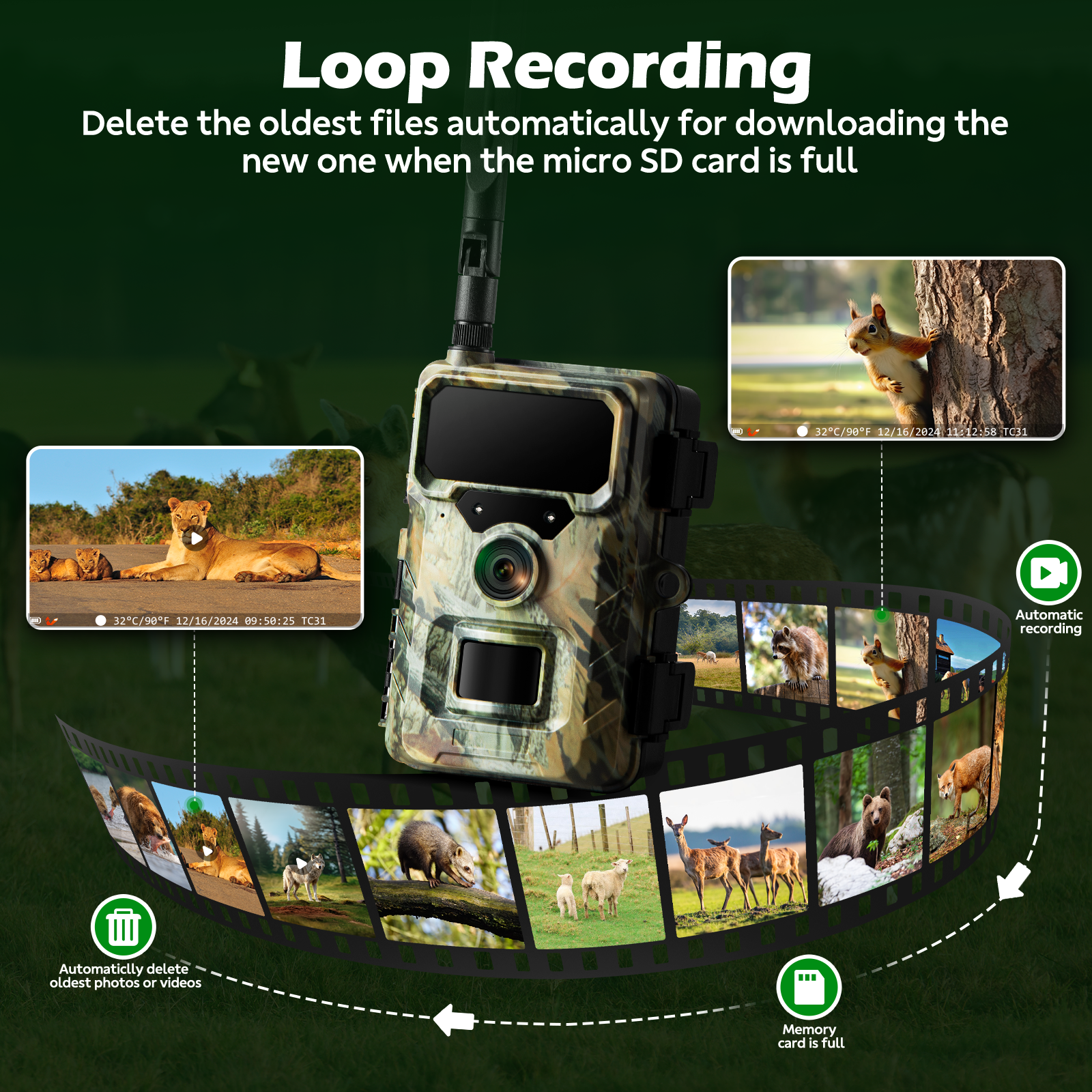 Campark TC31 Cellular Trail Camera,  Built in sim card & Free 64GB storage