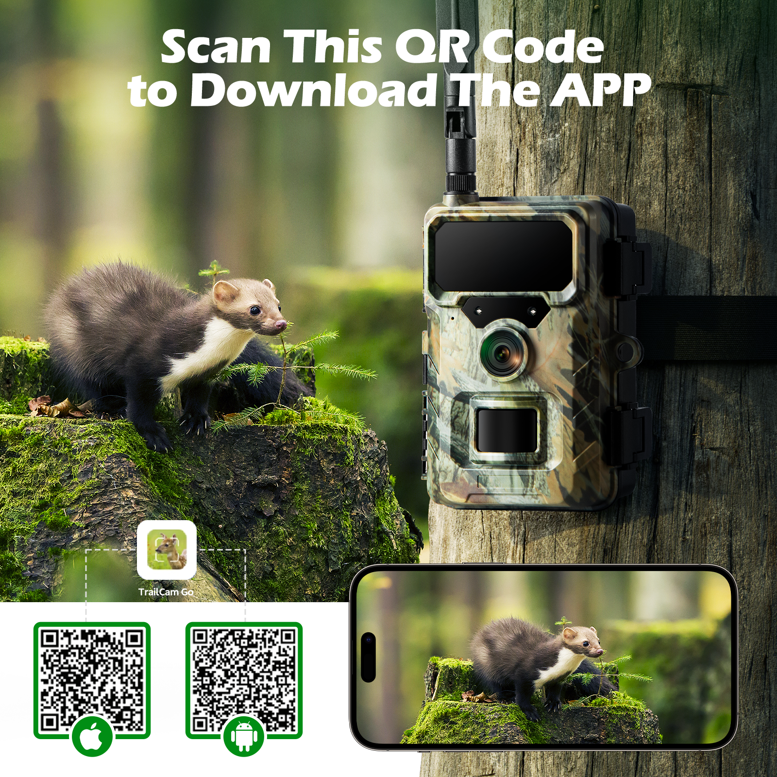 Campark TC31 Cellular Trail Camera,  Built in sim card & Free 64GB storage