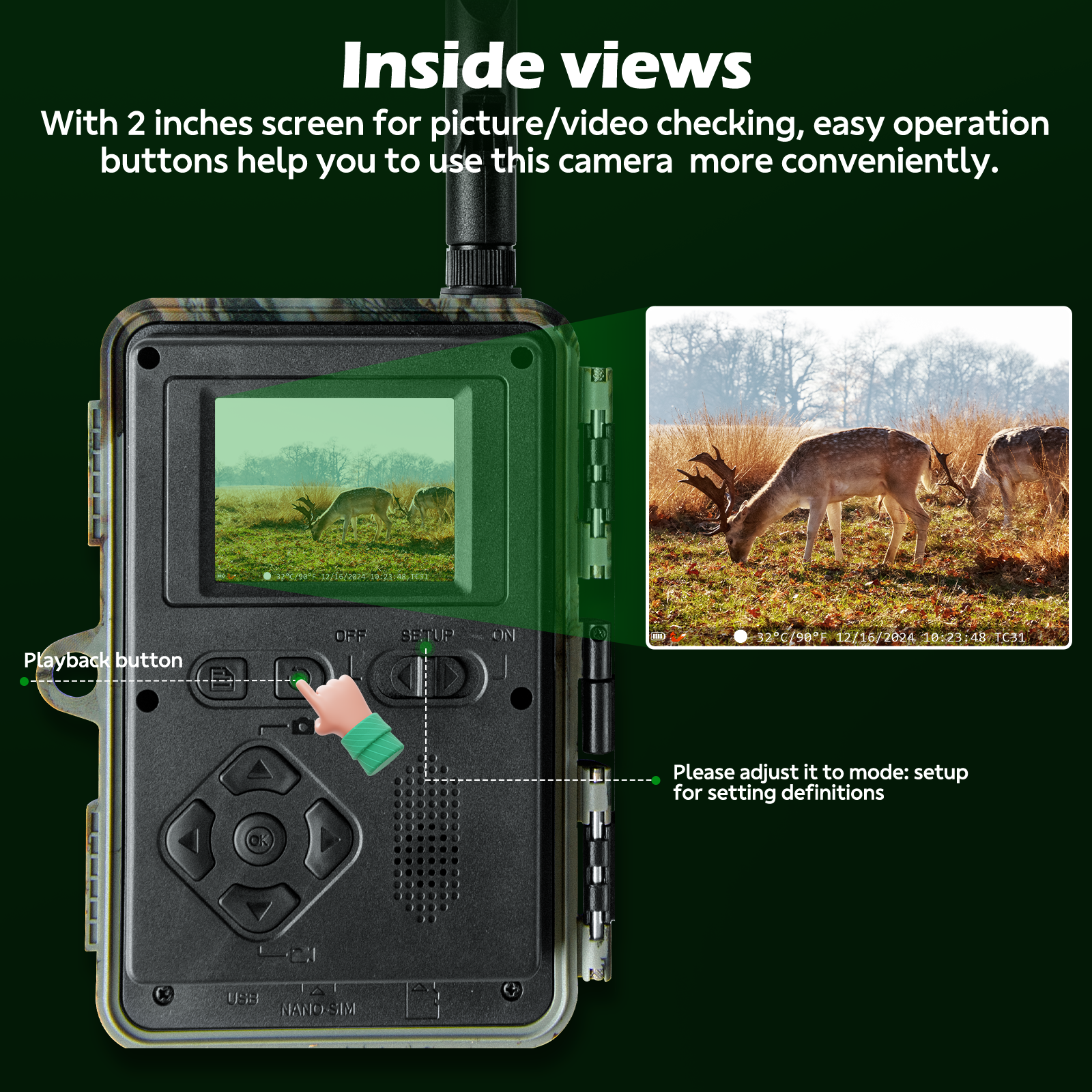 Campark TC31 Cellular Trail Camera,  Built in sim card & Free 64GB storage