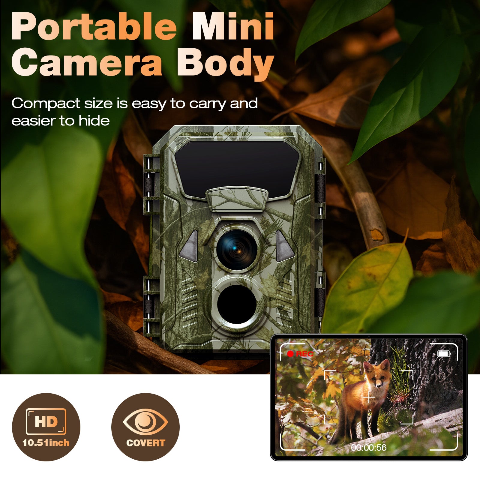 Campark TC33 Mini Trail Camera 950nm Non-Glow 4K Game Camera for Wildlife Monitoring