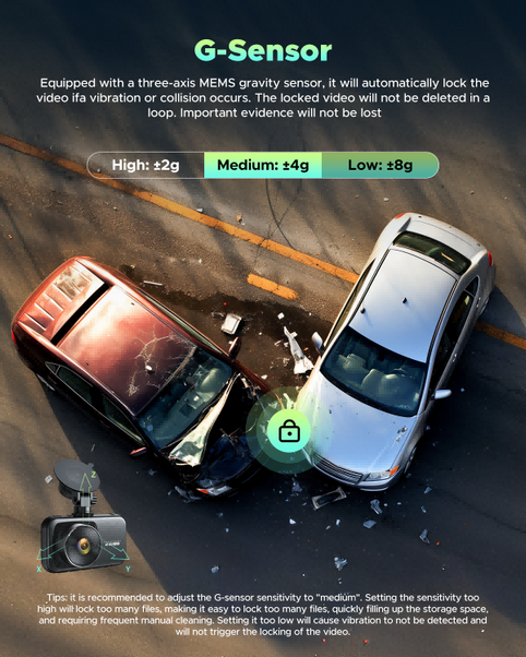 Campark C200 4K Dual-Dashcam vorne und hinten mit 3-Zoll-LCD-Display