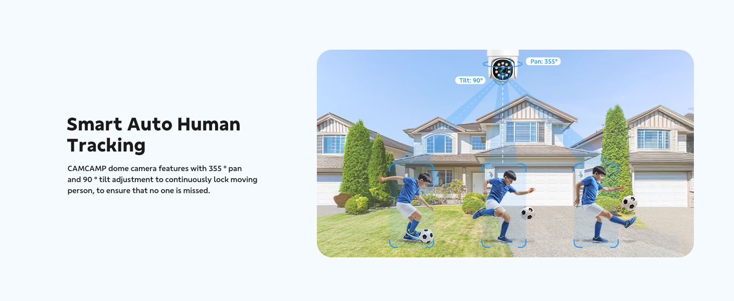 Campark SC54 security camera with 355 degree pan and 90 degree tilt