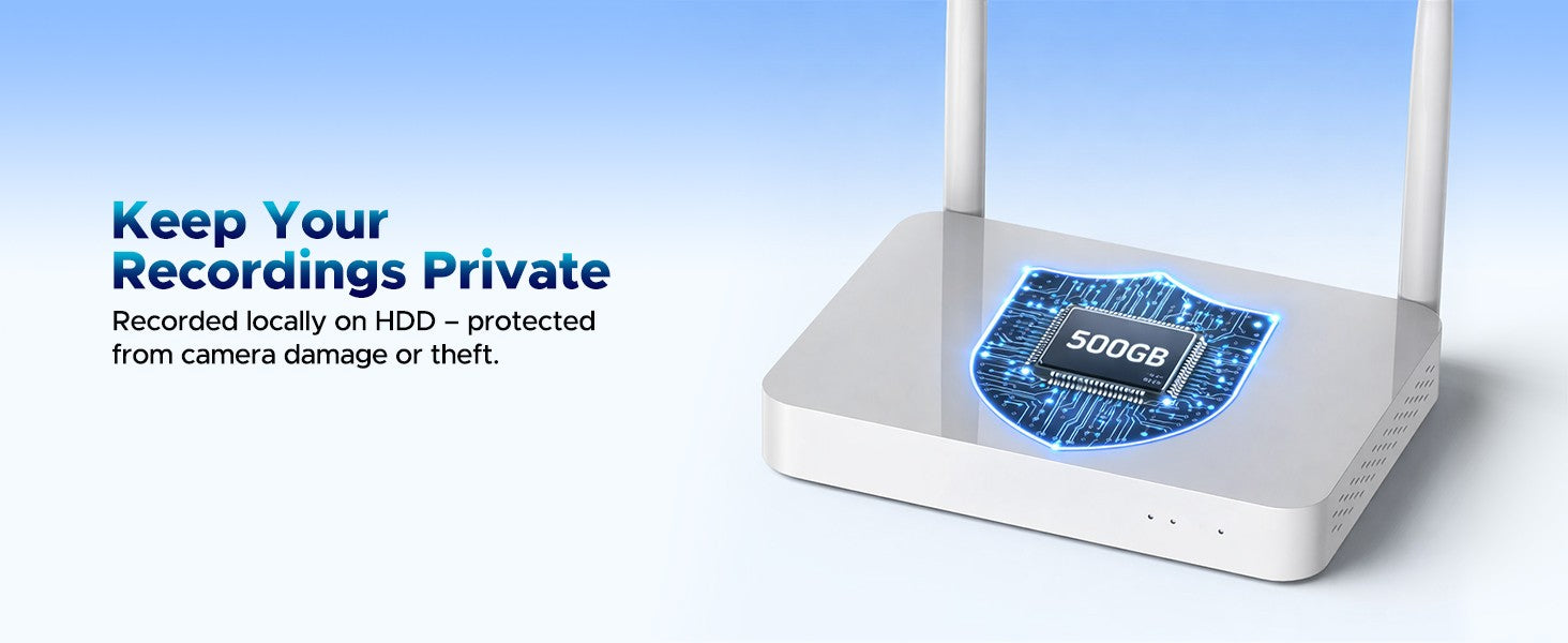 SC57 NVR with 500GB local storage keeps recordings private