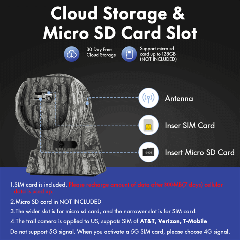 Campark TC17 Mobilfunk-Wildkamera, 4G LTE, kabellos, 2,5 K, solarbetrieben, zur Wildtierüberwachung 