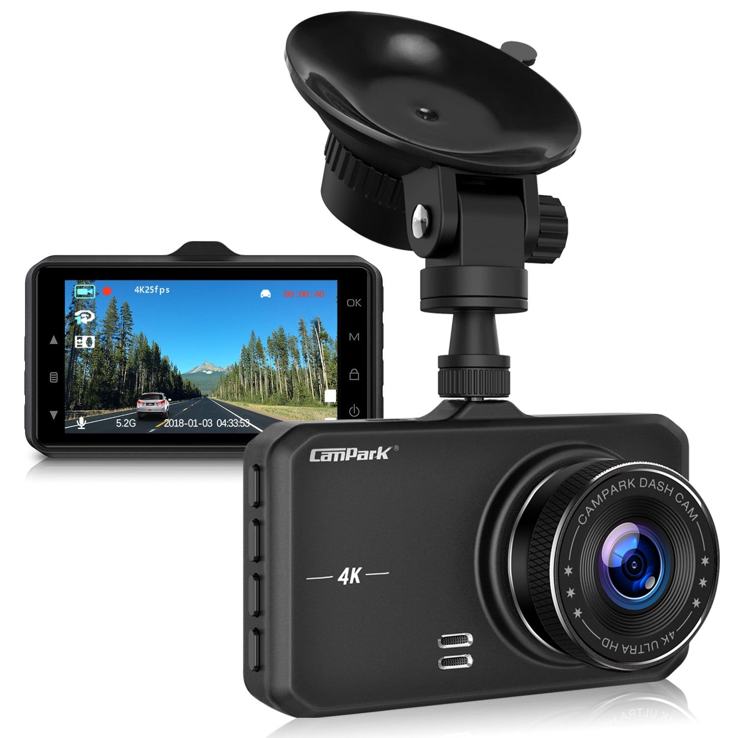 CAMPARK Dash Cam Front Rear, 4K Full HD Dash Camera For Cars, Built-in - Foto 9