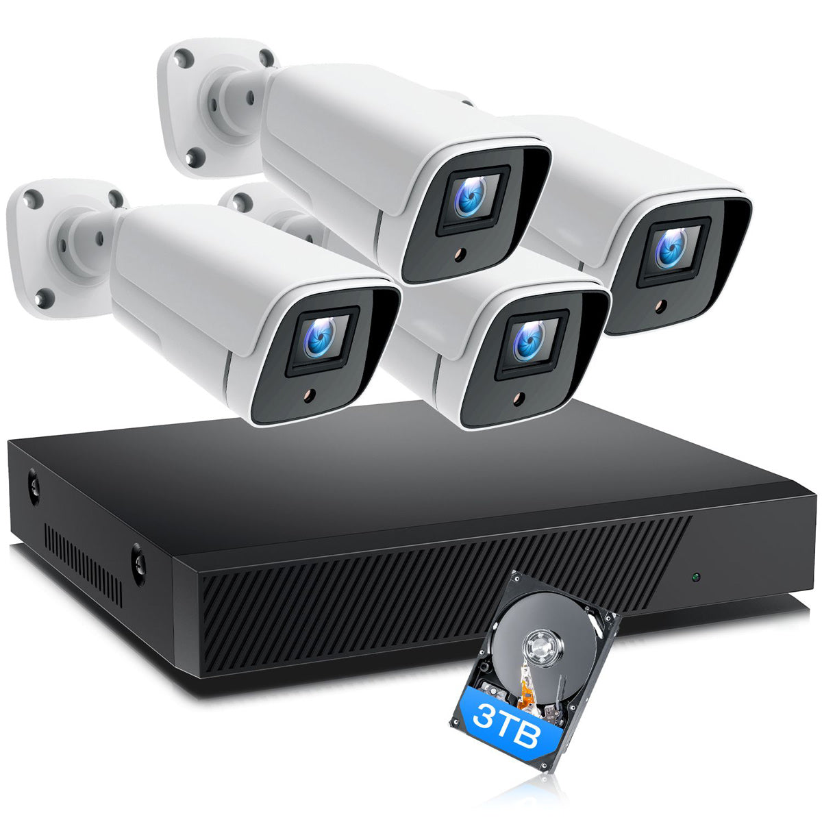 Campark W504 5 MP 8-Kanal NVR 4 Stück kabelgebundene IP-Kamera PoE Home Security Camera System