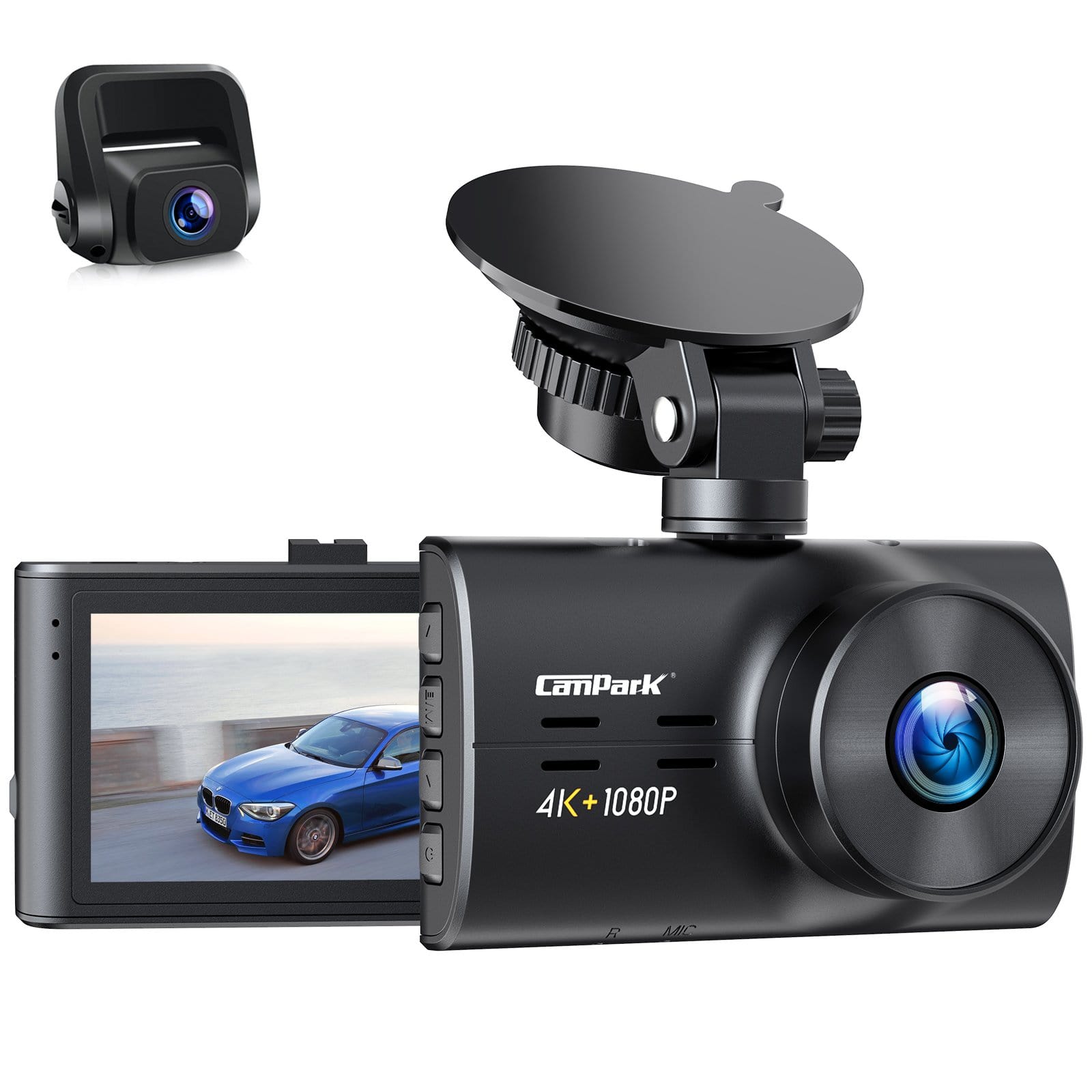 Dashcam Double Objectif Enregistreur Conduite Rétroviseur Full HD 1080p  Grand Angle 140° Caméra Recul étanche