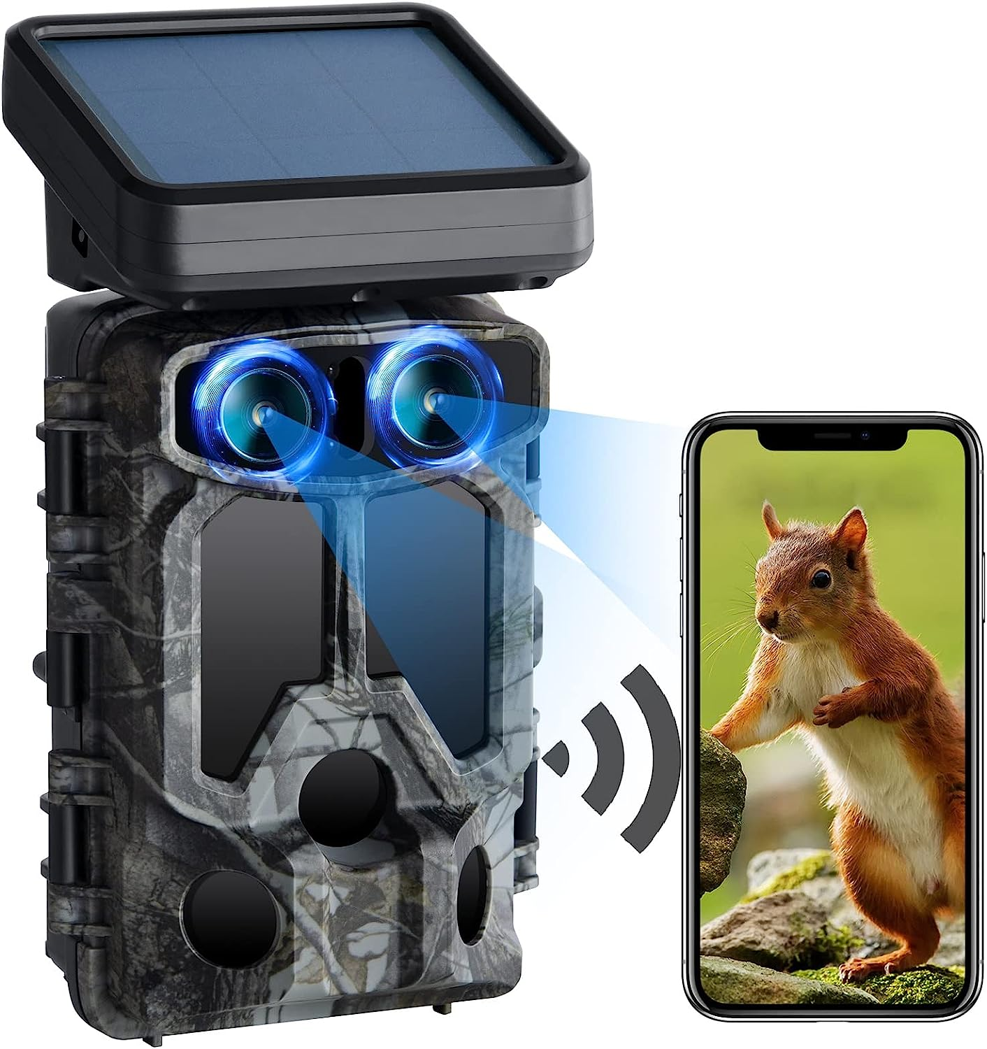 Campark TC07 4K 60MP WiFi Solar Power Dual Lens Wildlife Camera Trail Camera, The Highest-Definition & Performance Game Cam