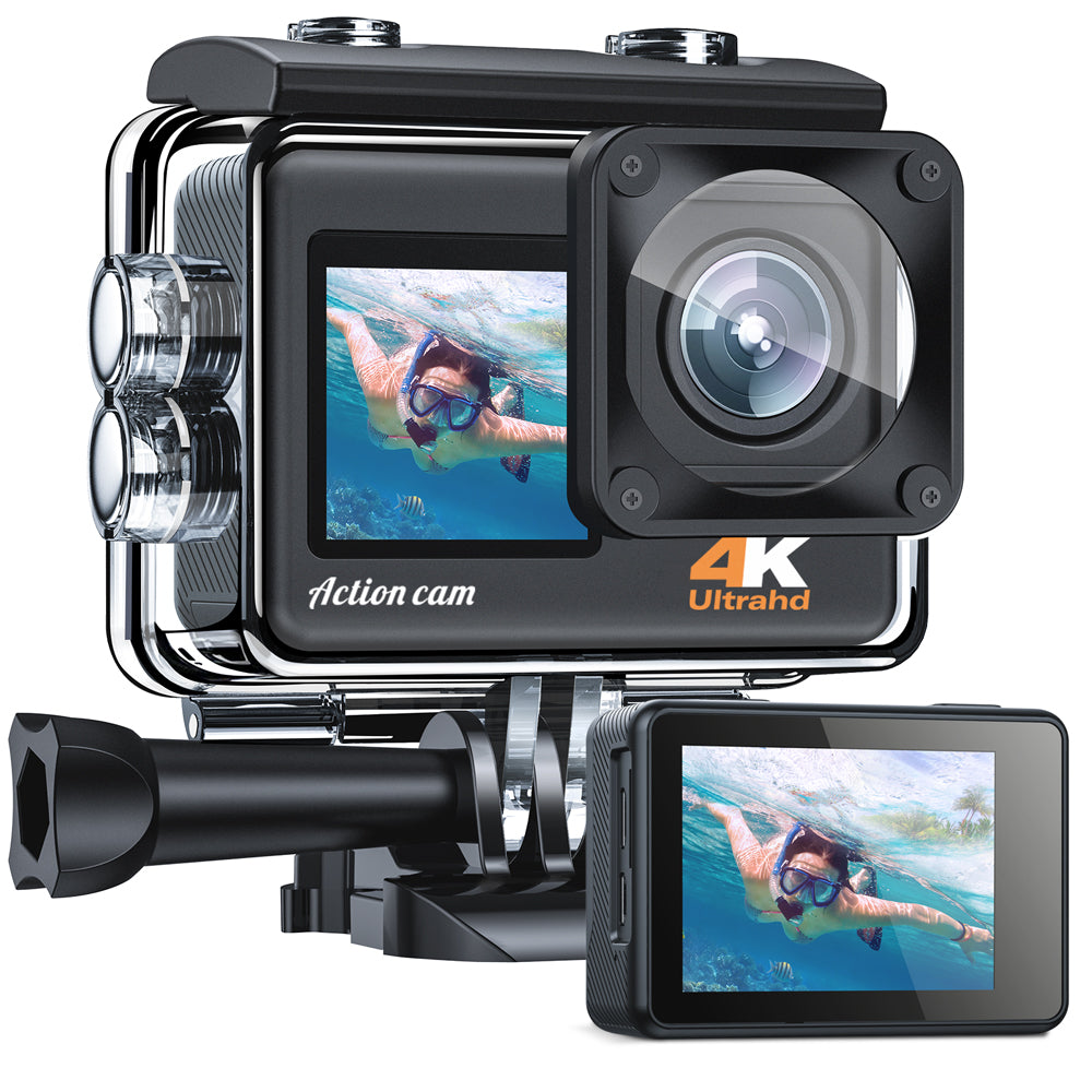 Campark X35 Action Camera 4K 24MP Wi-Fi Wasserdichte Unterwasserkamera 40M mit Dual Screen
