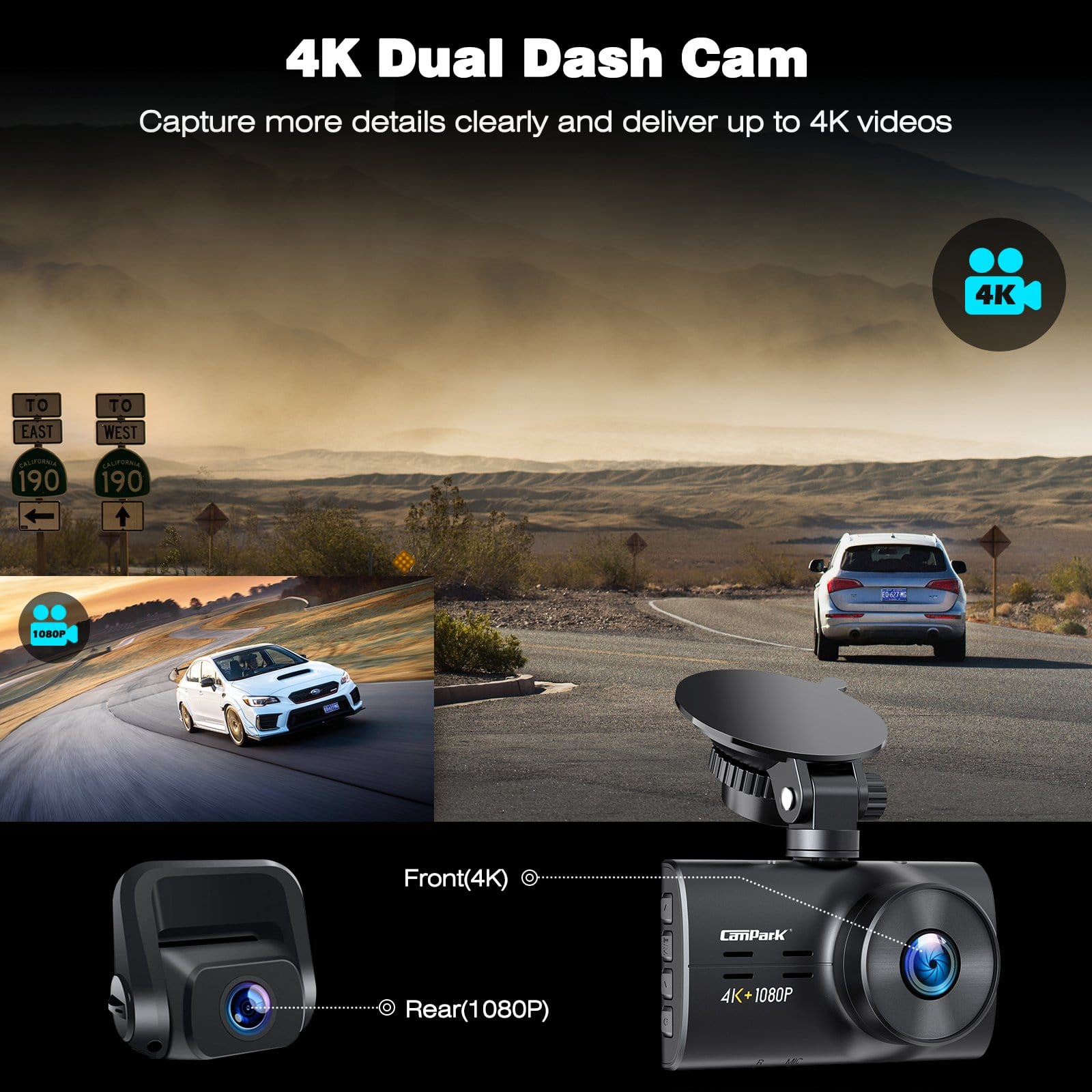 Generic DashCam DVR caméra voiture 3 canaux HD 1080P avant arrière