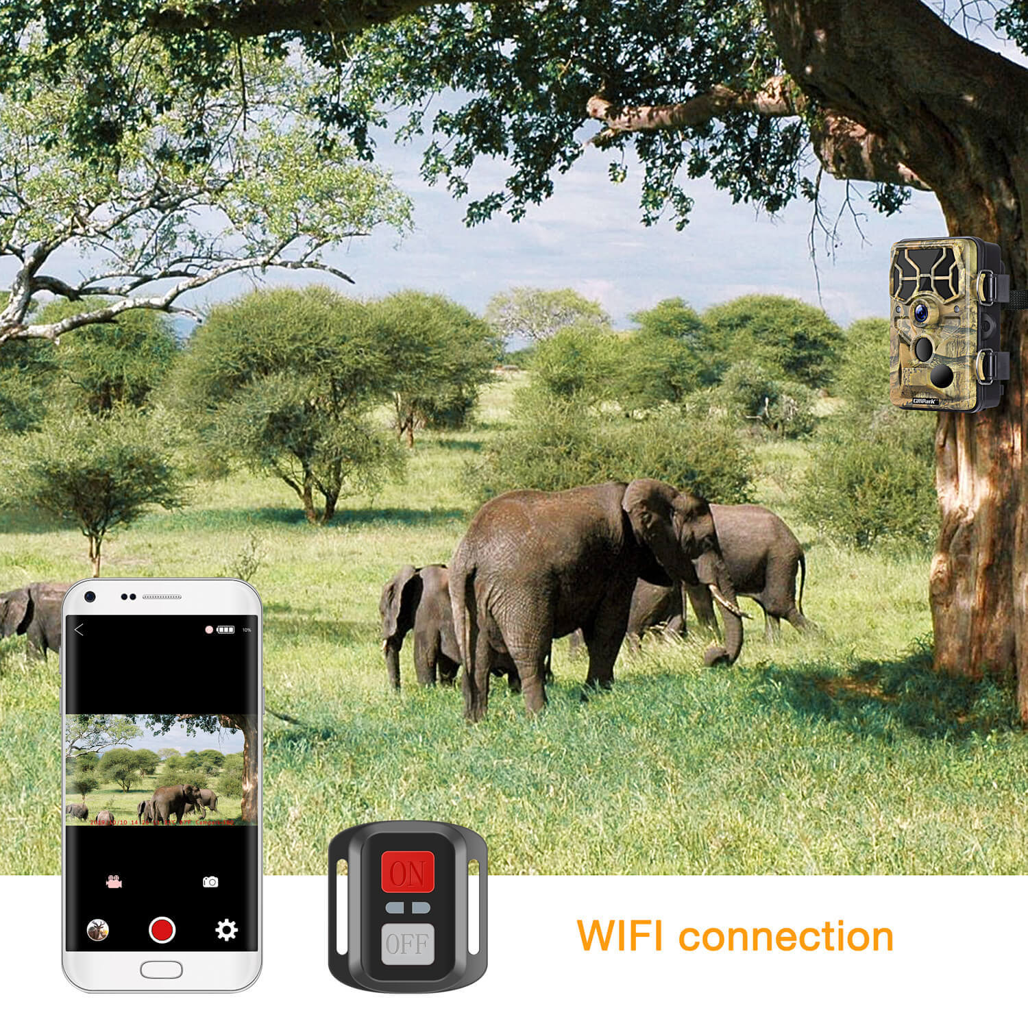 Campark T80 Trail Camera-WiFi 24MP 1296P Hunting Game Camera（only available in the UK and Europe）