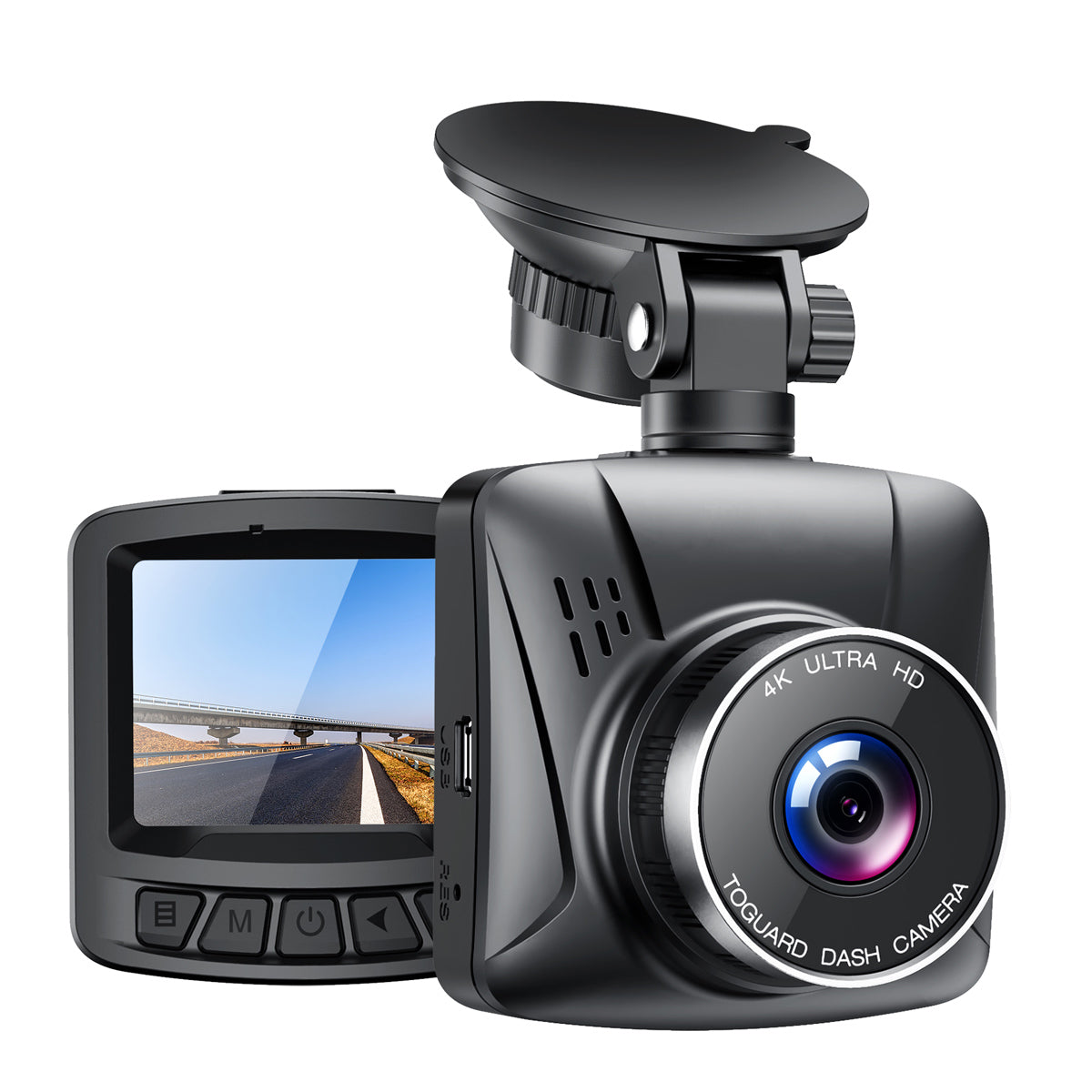 TOGUARD 4K Dash Cam with WiFi GPS, Front and Inside Dual Car Dash