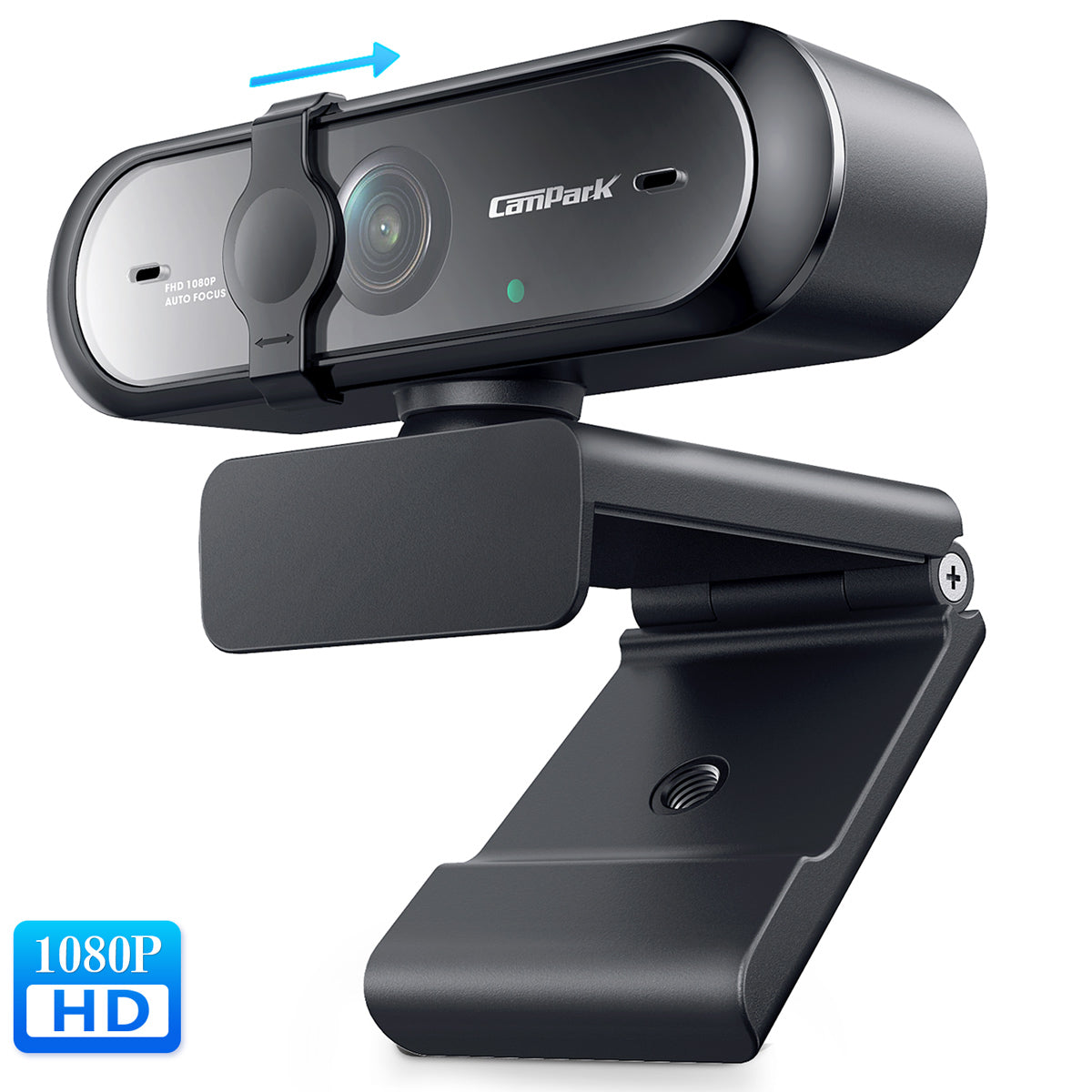 Campark PC02 Webcam avec microphone 1080P Autofocus Caméra d'ordinateur en streaming USB