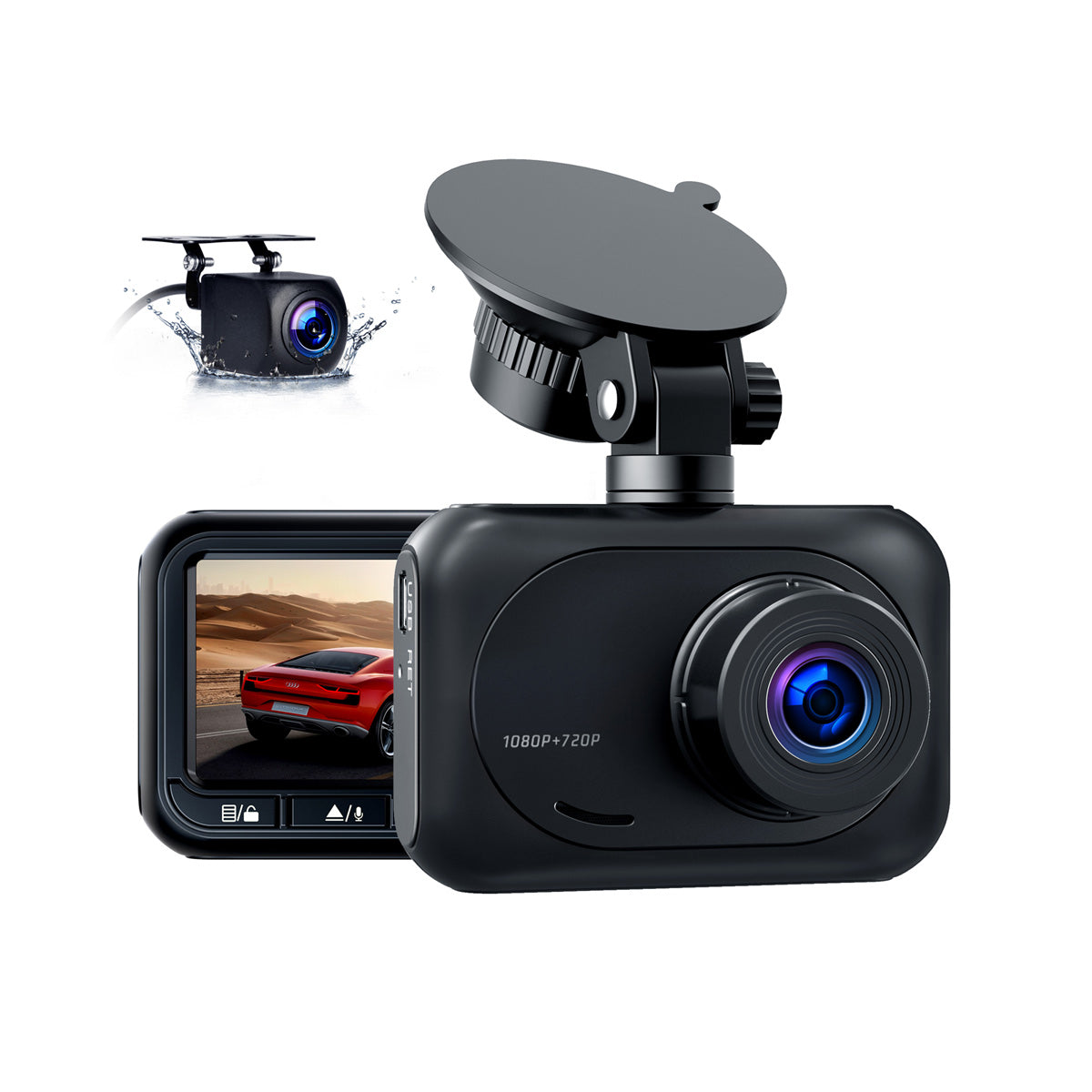  Dash Cam Front 1080P FHD, GOODTS Car Camera with 2.45 Inch  Screen, Mini Dash Camera for Cars,Dashboard Camera with G-Sensor, 24H  Parking Monitor : Electronics