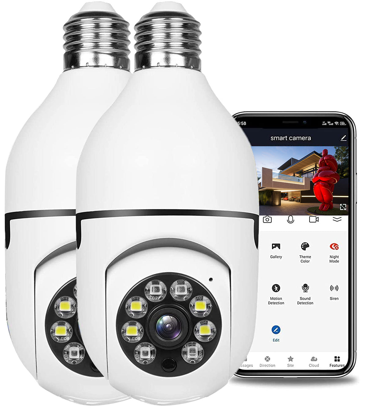 Campark SC07 1080P WiFi drahtlose Glühbirnen-Überwachungskamera