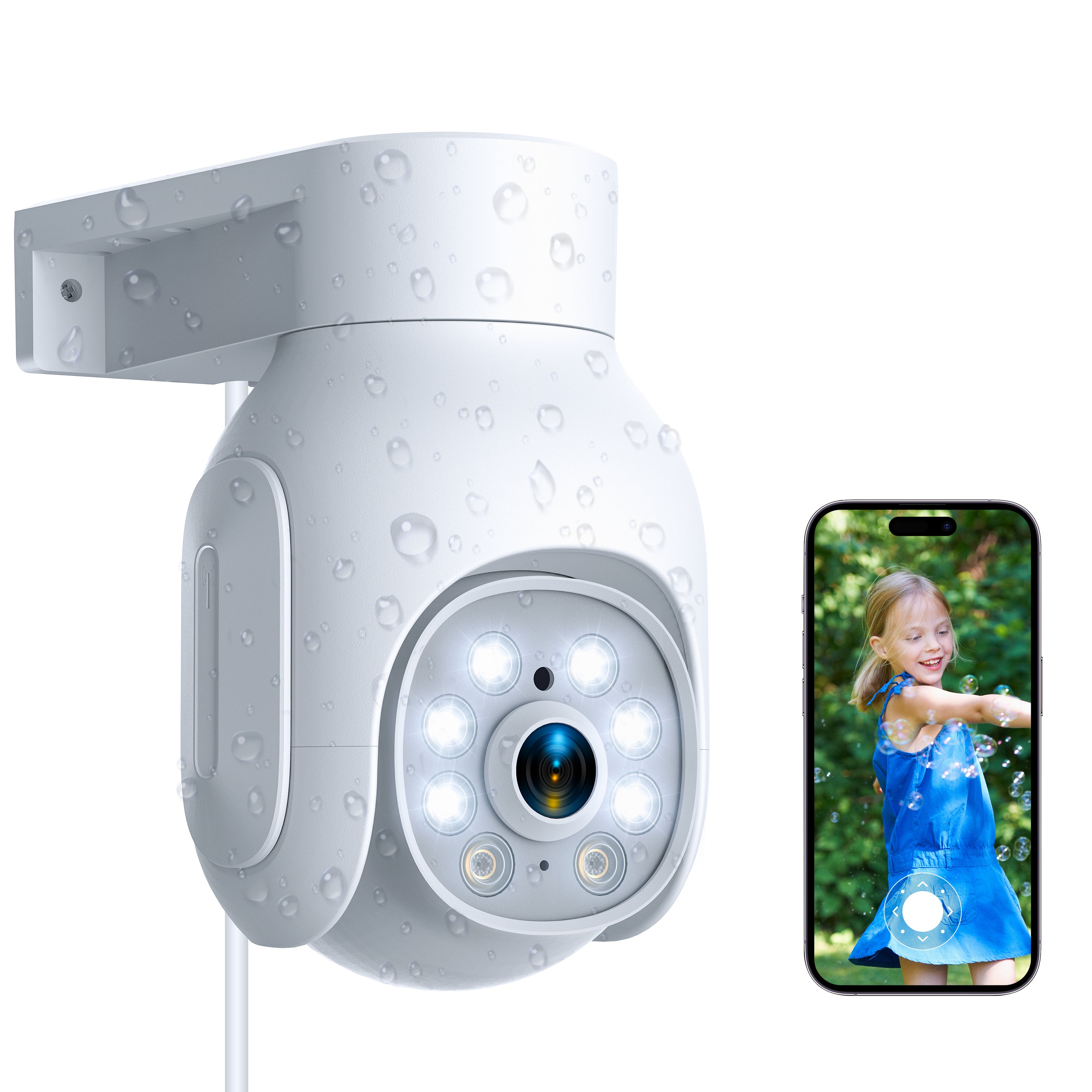 Campark SC25 2K Security Camera 2.4G WiFi Wired Camera with Color Night Vision & Motion Tracking