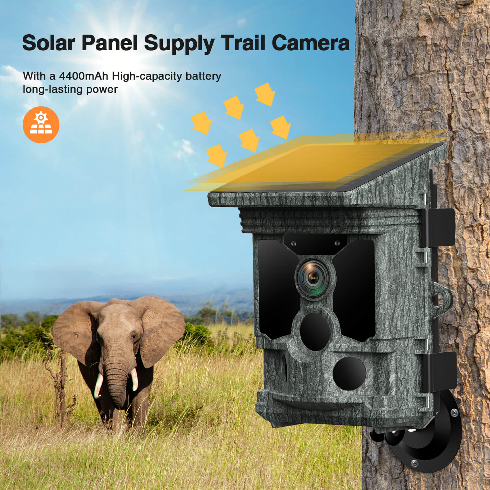 Campark T180/TC08 4K 46MP Solar Panel WiFi Bluetooth Trail Game Camera