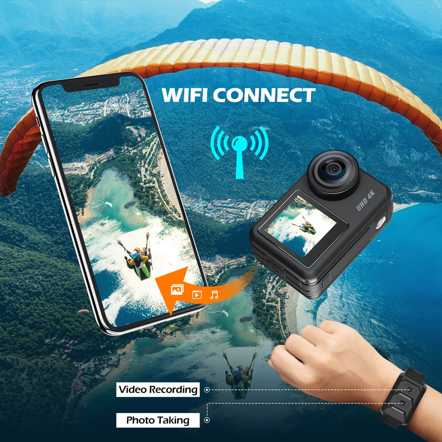 Campark X40 4K Action Camera 20MP WiFi Waterproof Ultra HD Sport Cam With Touch Screen