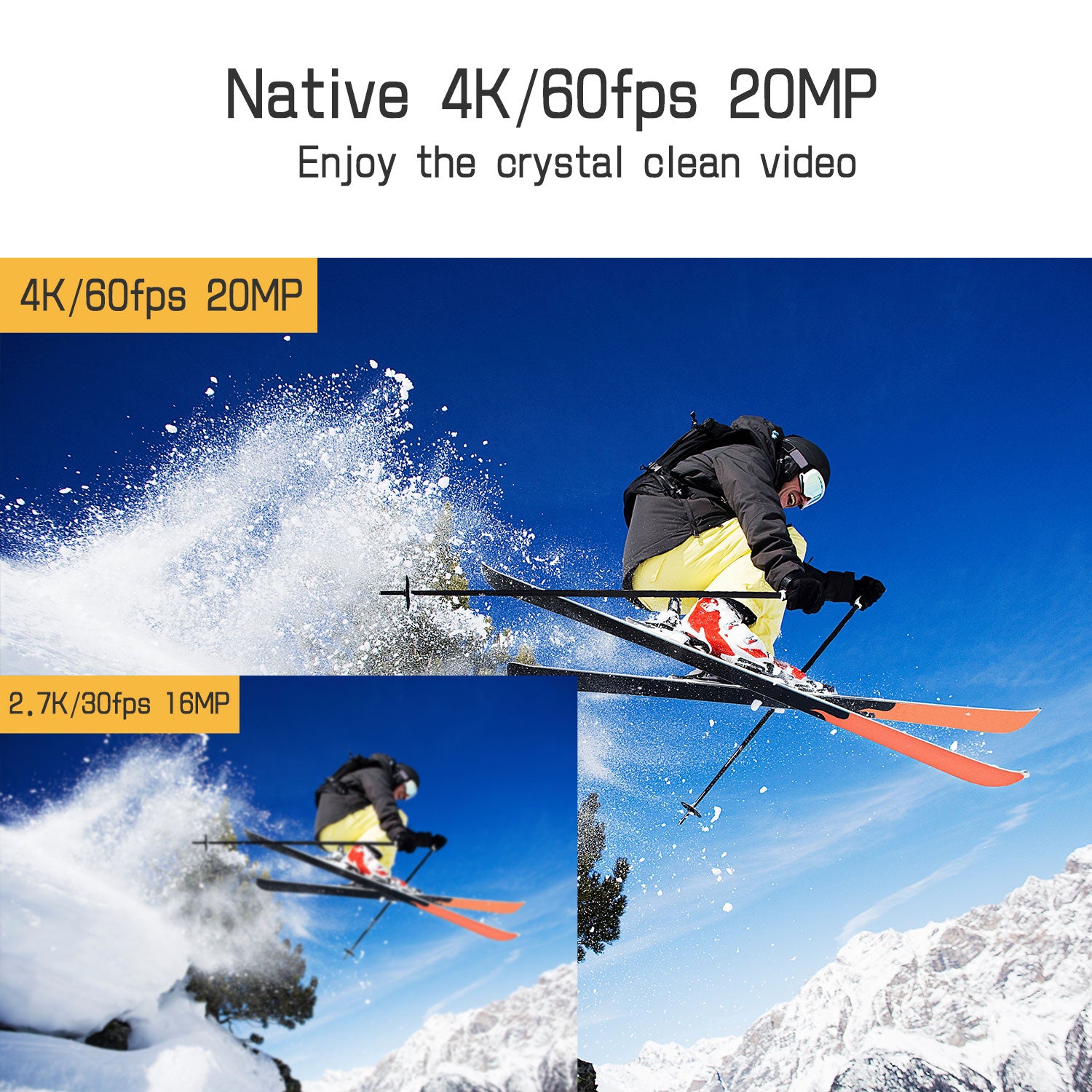 Caméra Sport CAMPARK X35 4K 30FPS 24MP EIS WiFi Étanche 40M Grand-Angle  Réglable - Cdiscount Appareil Photo