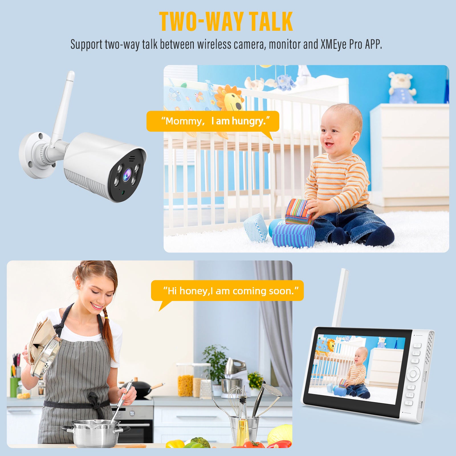 Campark SC01 1080P 2PCS Wireless Security Camera with 7" LCD Monitor And 32GB SD Card (Only Available In The US)