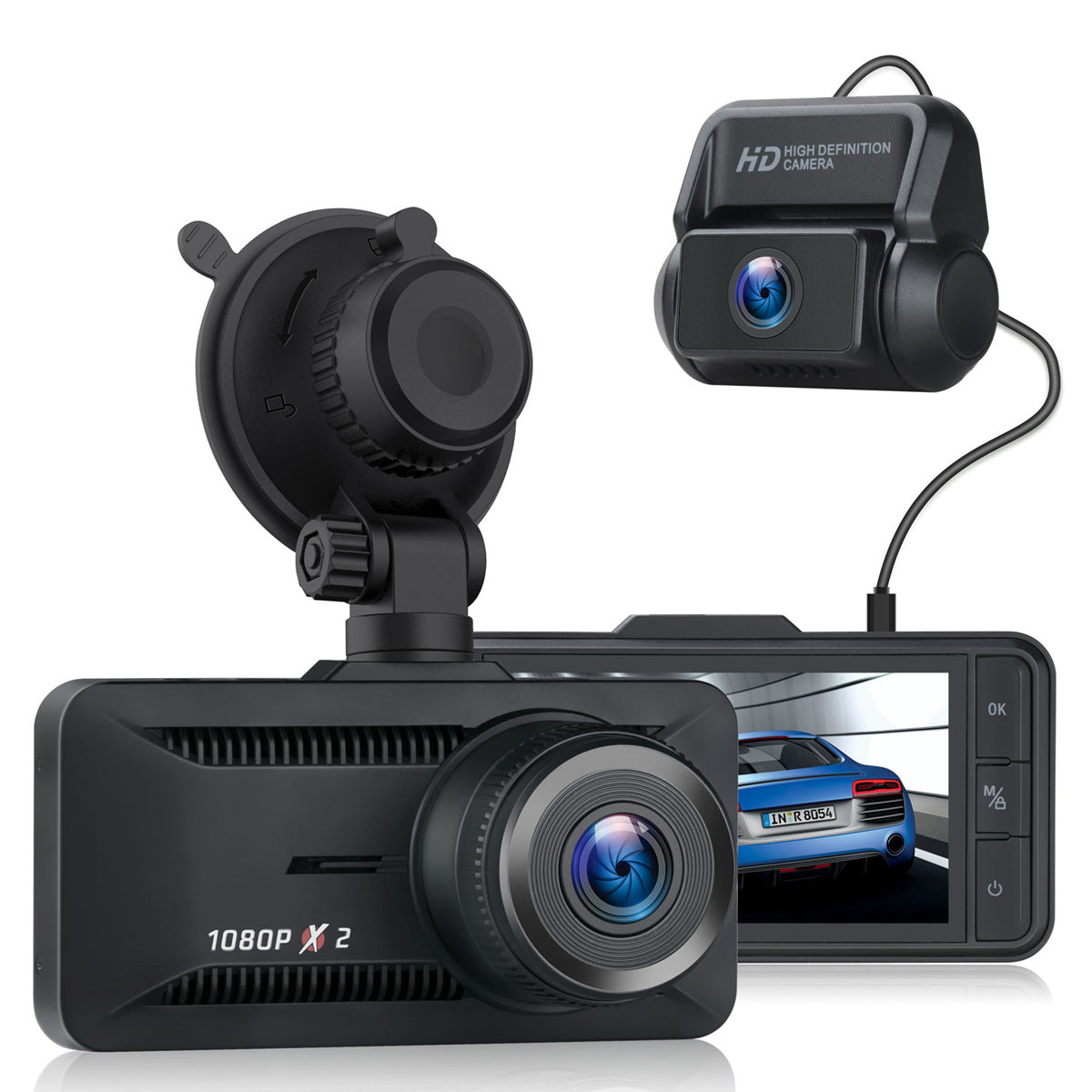 Campark Ce63 1080P Front and Rear 3'' IPS Screen Supercapacitor Car Camera